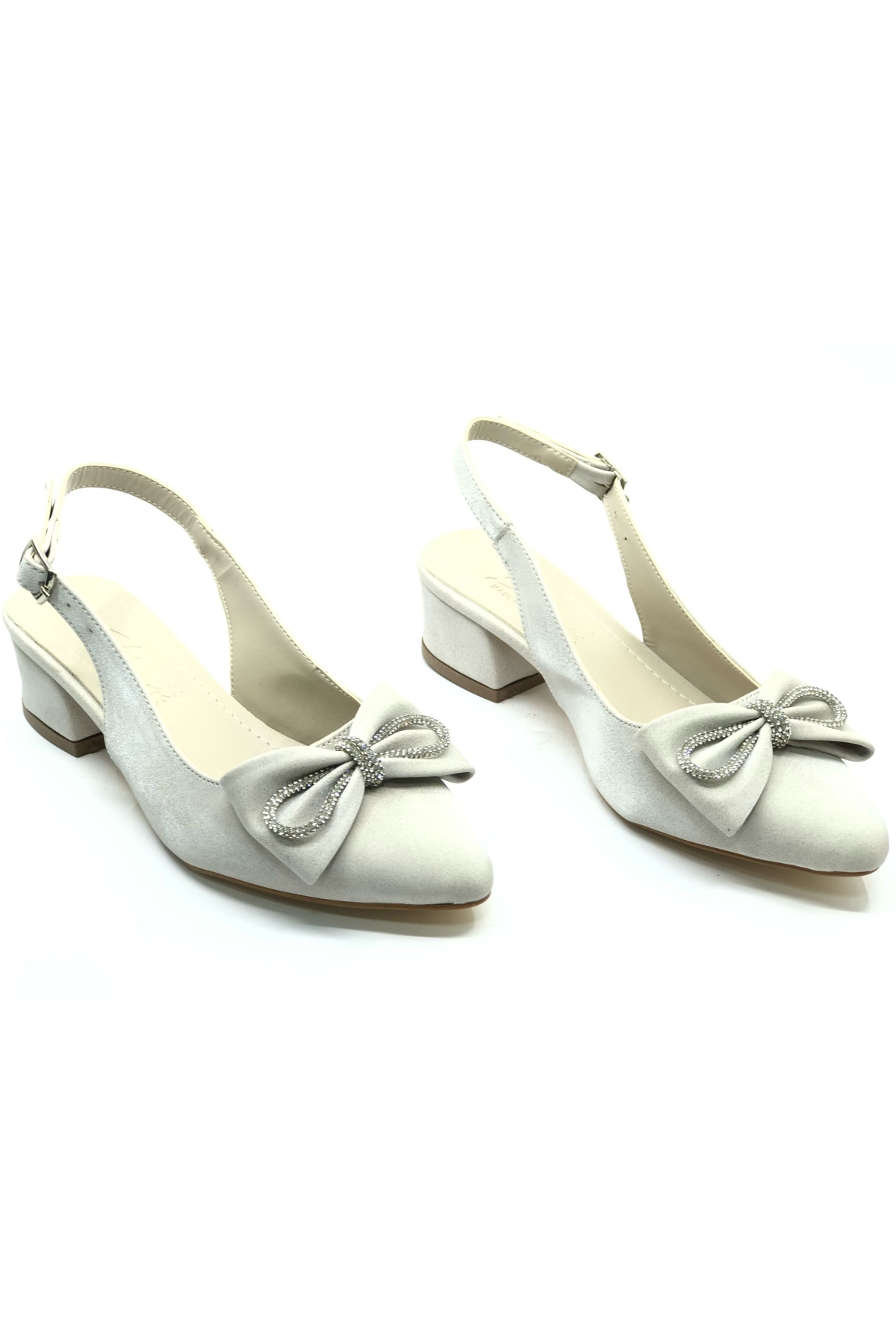 Arkası Açık Fiyonk Taş Detaylı Klasik Kadın Topuklu Ayakkabı - Görsel 5