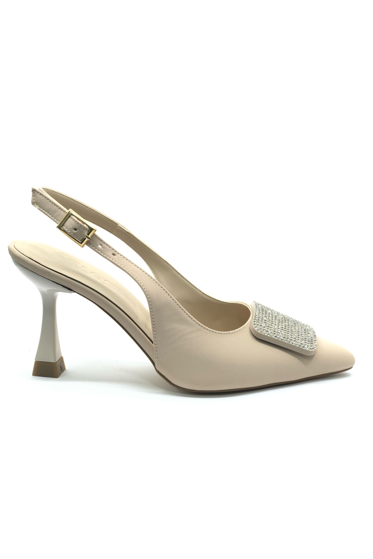 Toka Taş Detaylı Arkası Açık Stiletto Kadın Topuklu Ayakkabı - Görsel 5