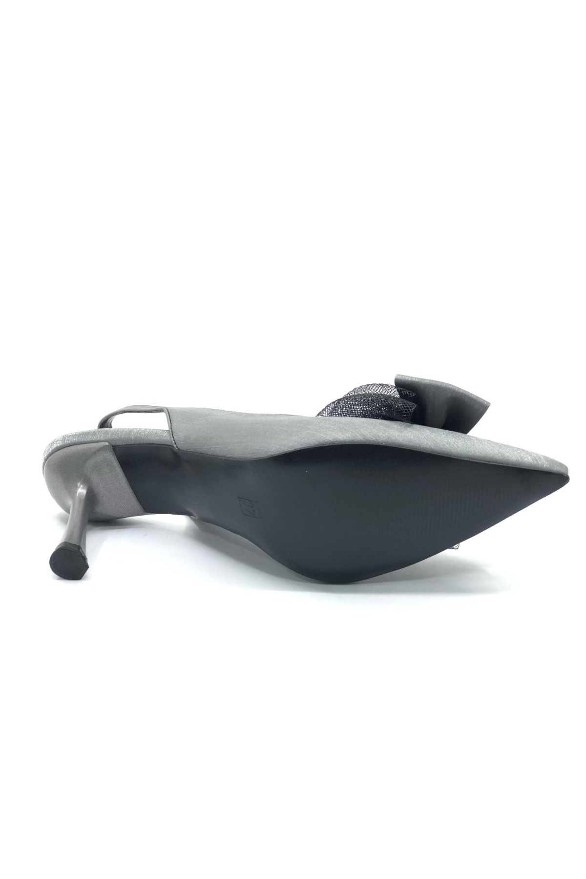 Saten Fiyonk Taş Detaylı Arkası Açık Stiletto Kadın Topuklu Ayakkabı - Görsel 8