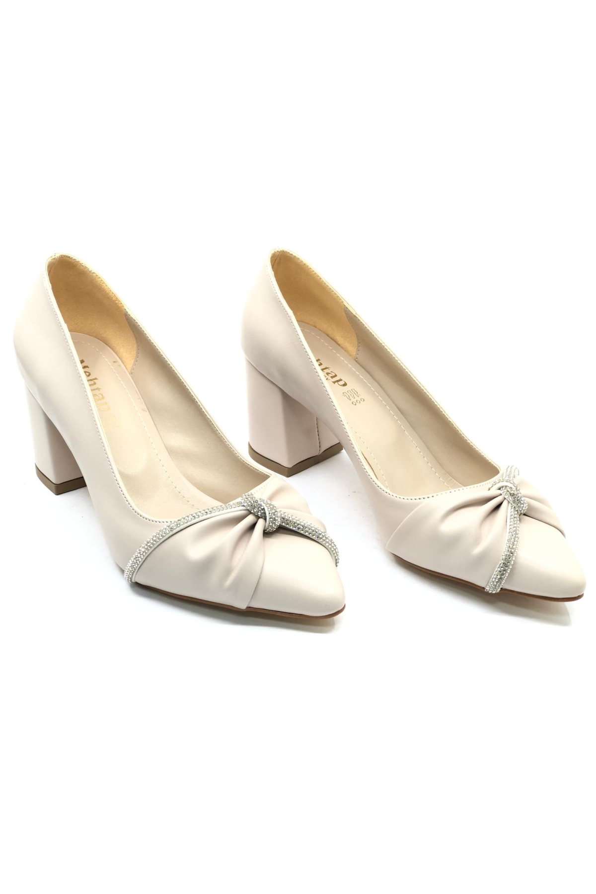 Düğüm Taş Detaylı 6 cm Topuklu Kadın Klasik Ayakkabı - Görsel 4