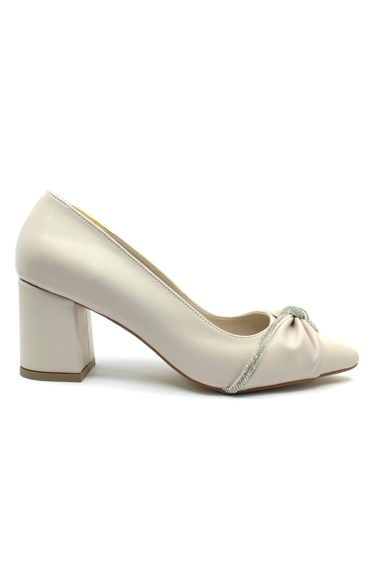 Düğüm Taş Detaylı 6 cm Topuklu Kadın Klasik Ayakkabı - Görsel 5