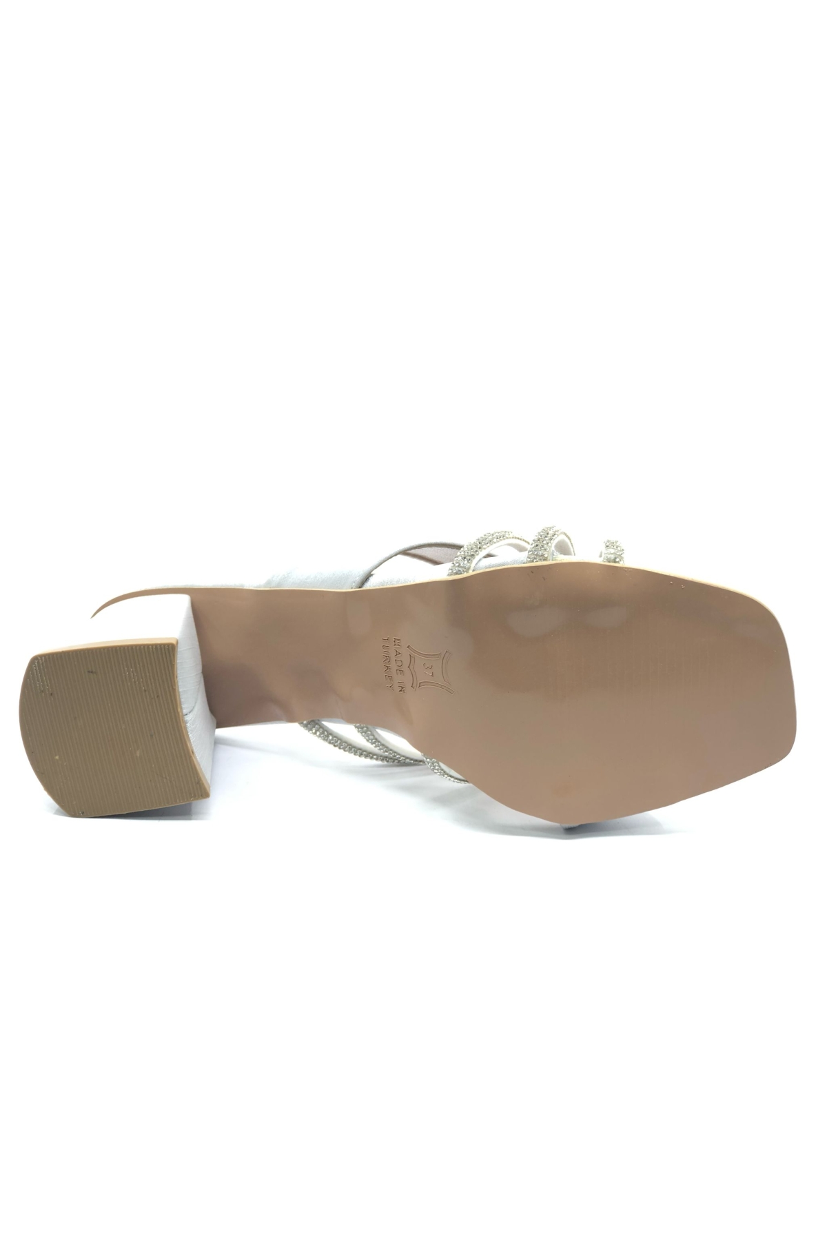 Saten Şerit Desenli Topuklu Kadın Terlik - Görsel 8