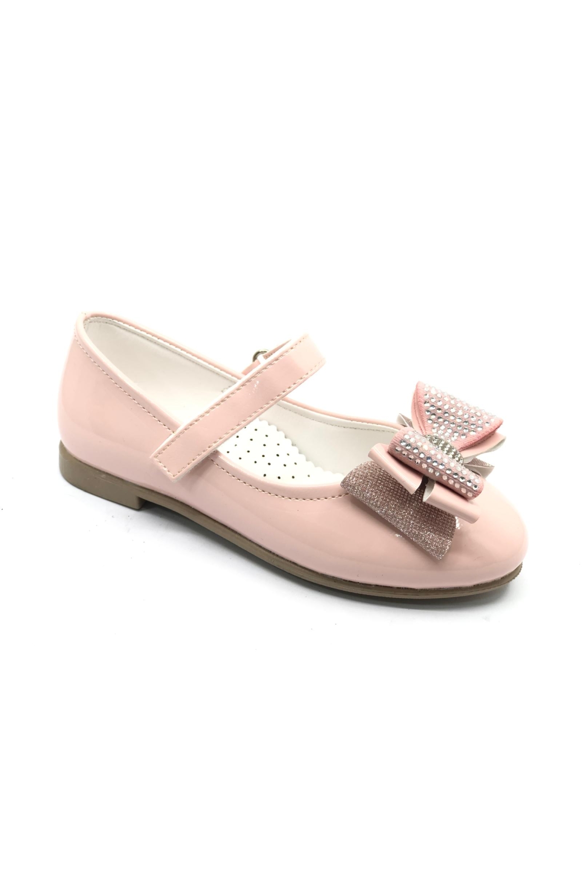 Kurdela Taş Detaylı Cırtlı Kız Çocuk Babet Ayakkabı - Görsel 2