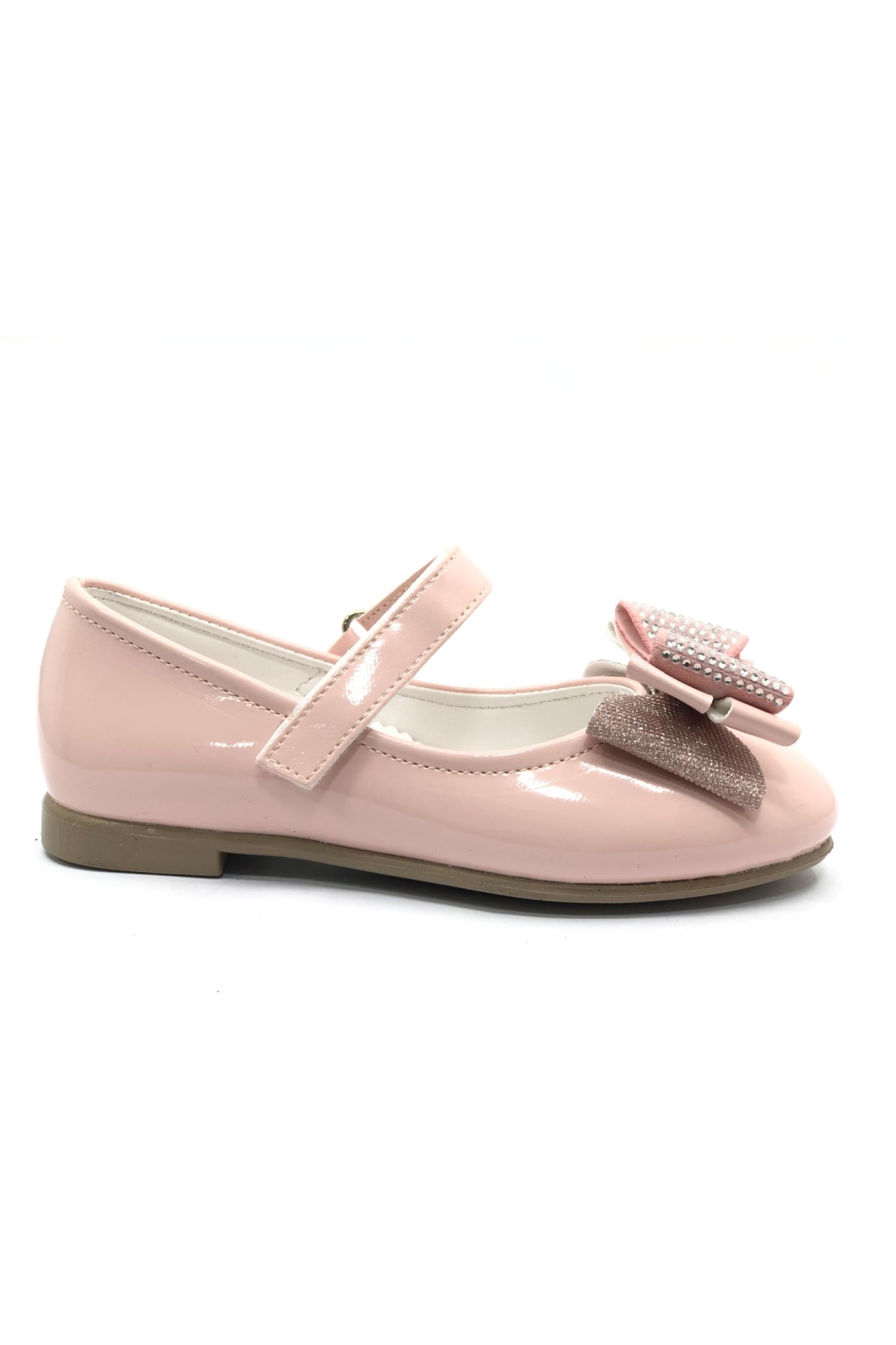 Kurdela Taş Detaylı Cırtlı Kız Çocuk Babet Ayakkabı - Görsel 4