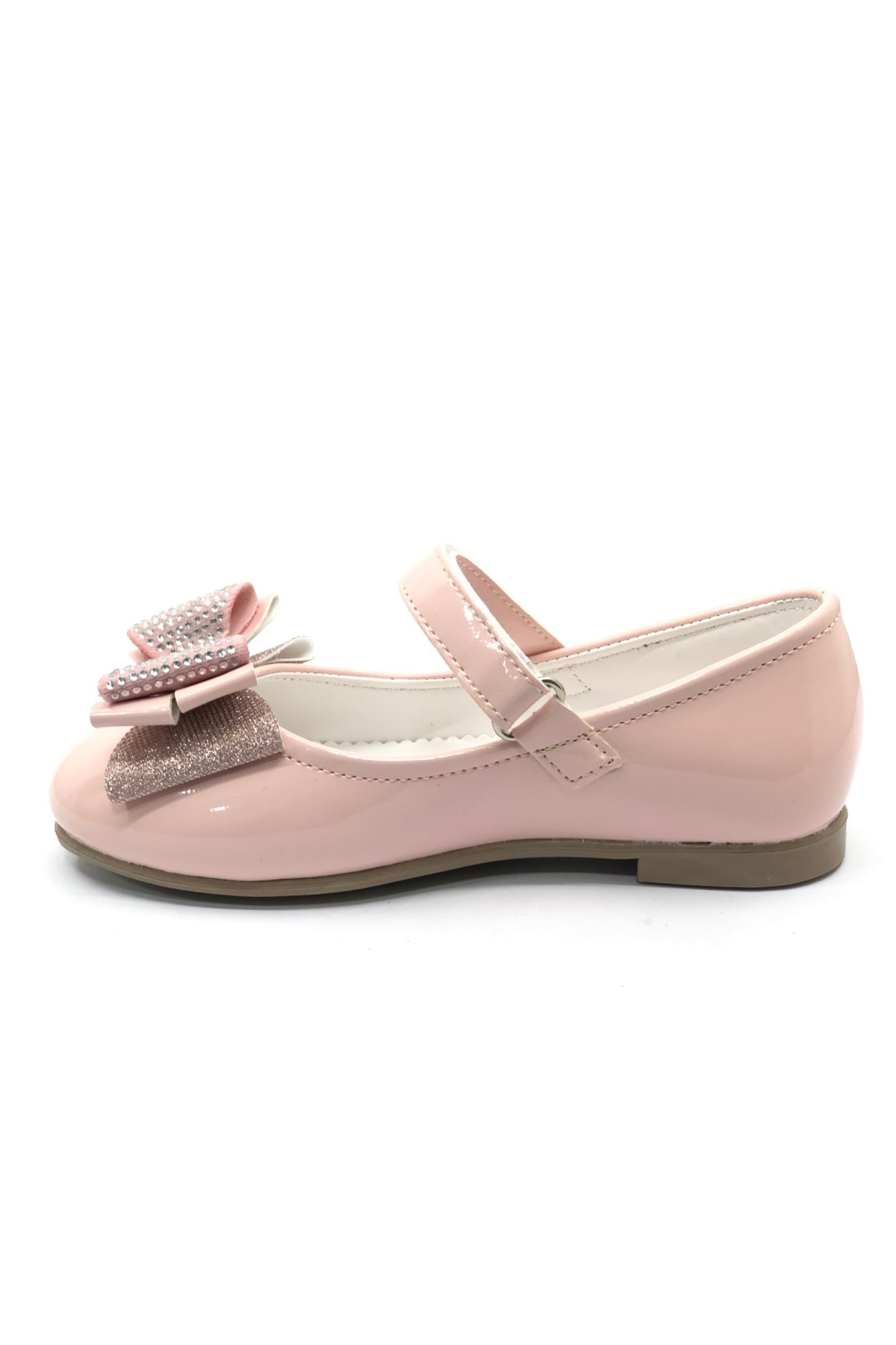 Kurdela Taş Detaylı Cırtlı Kız Çocuk Babet Ayakkabı - Görsel 5