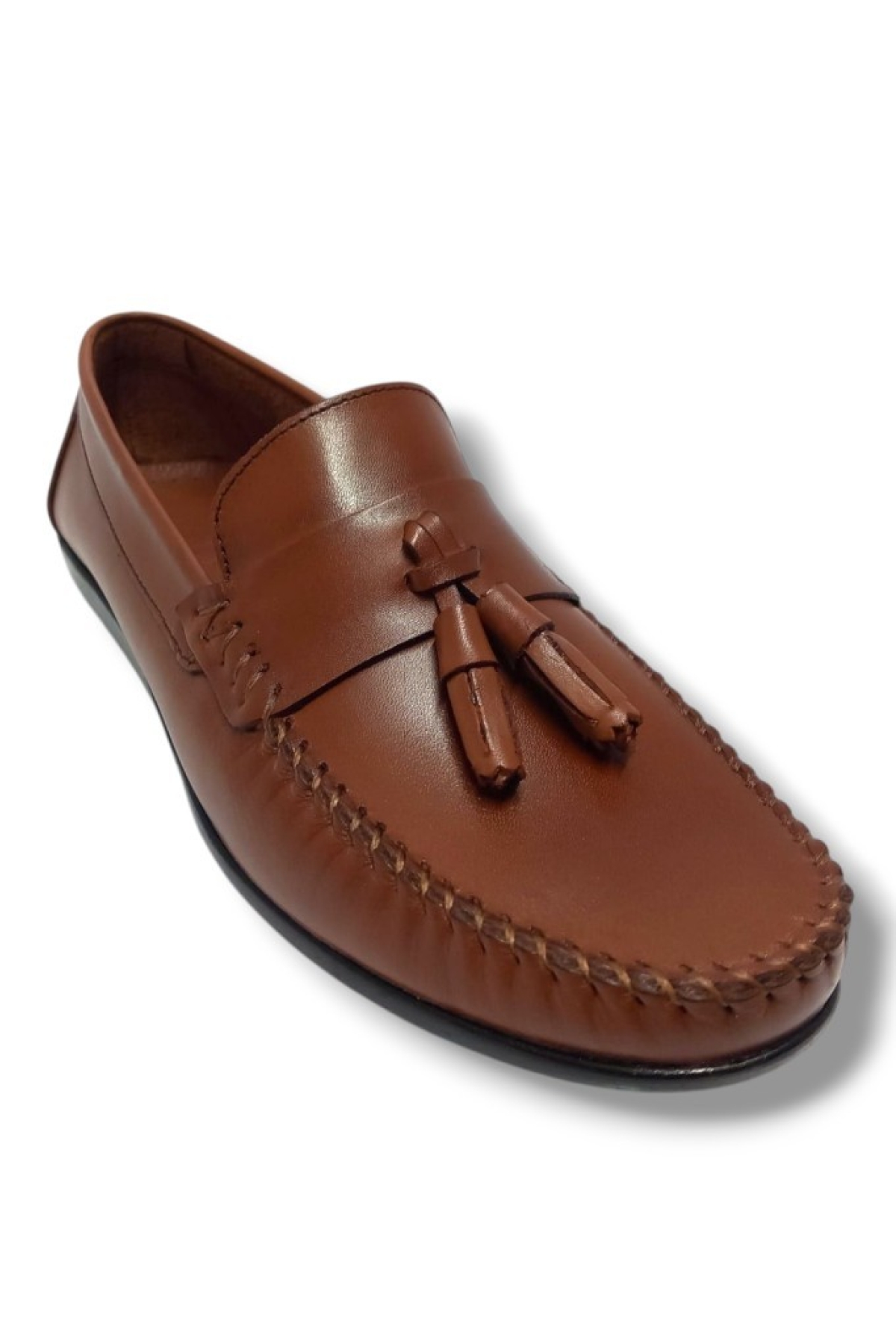 323-25 Hakiki Deri Fiyonk Püsküllü Loafer Erkek Ayakkabı - Görsel 3