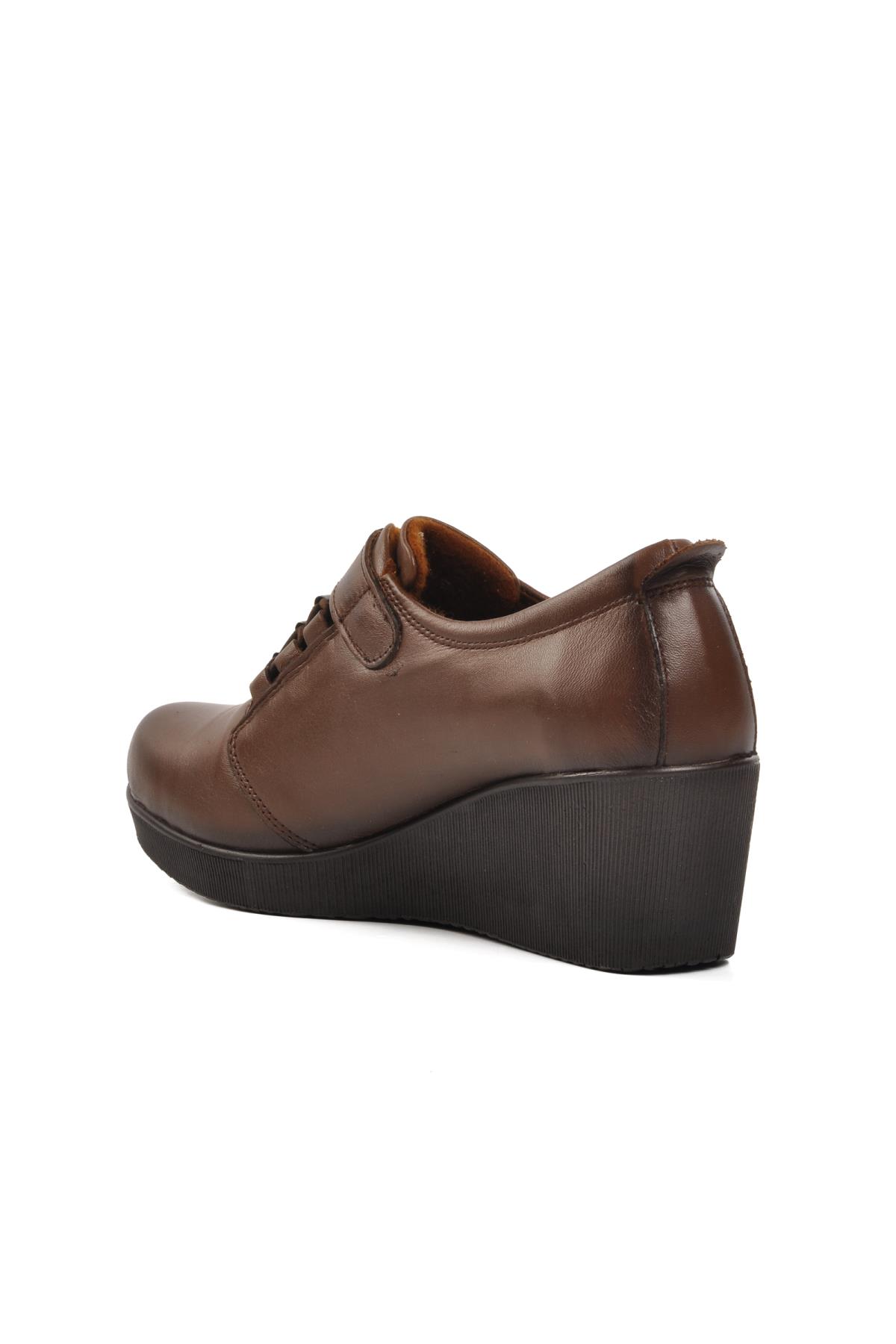 385 Ceviz Kadın Hakiki Deri Comfort Günlük Ayakkabı - Görsel 5