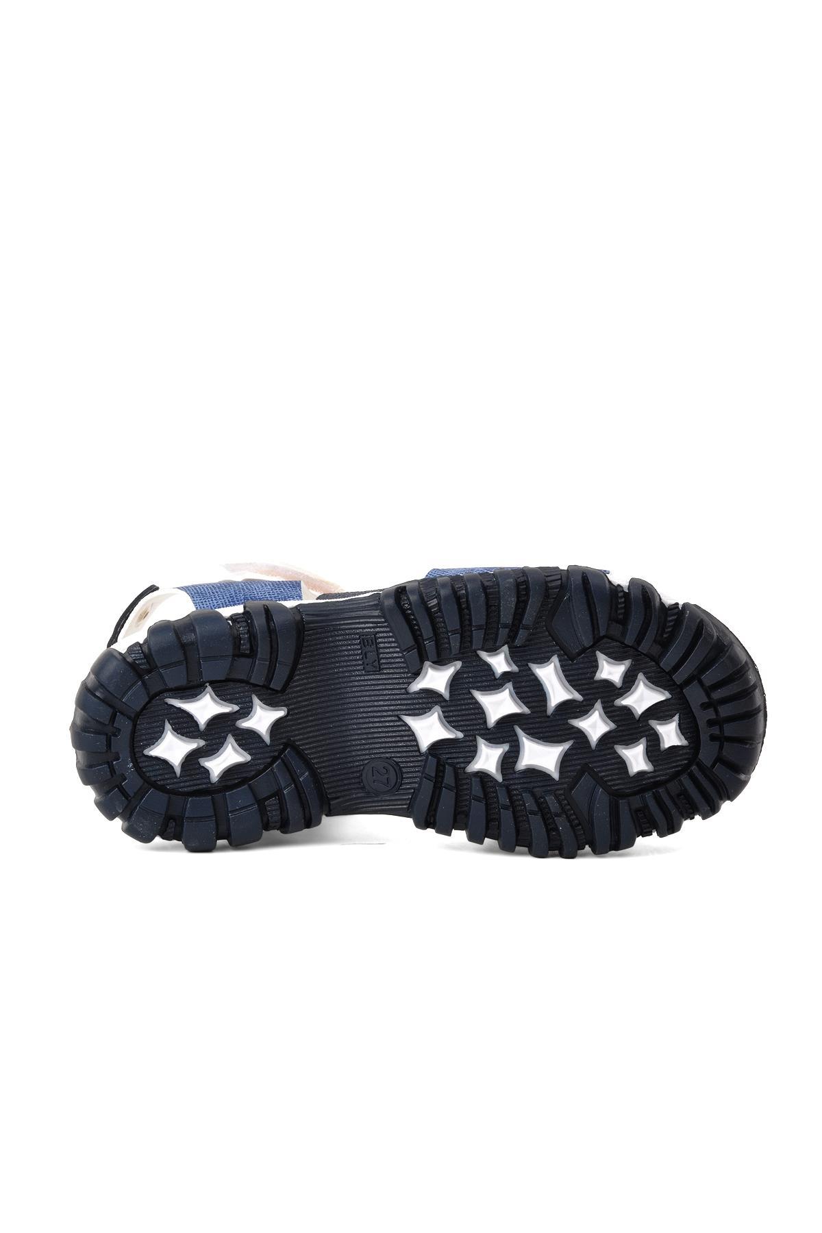 Şr60 Kot Mavi Cırt Cırtlı Erkek Çocuk Sandalet - Görsel 6