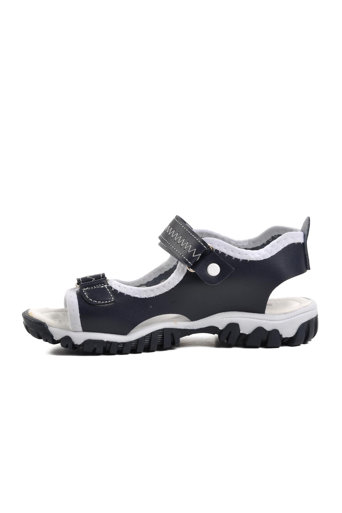 22Y05-F Mavi-Kırmızı Cırtlı Erkek Çocuk Sandalet - Görsel 4