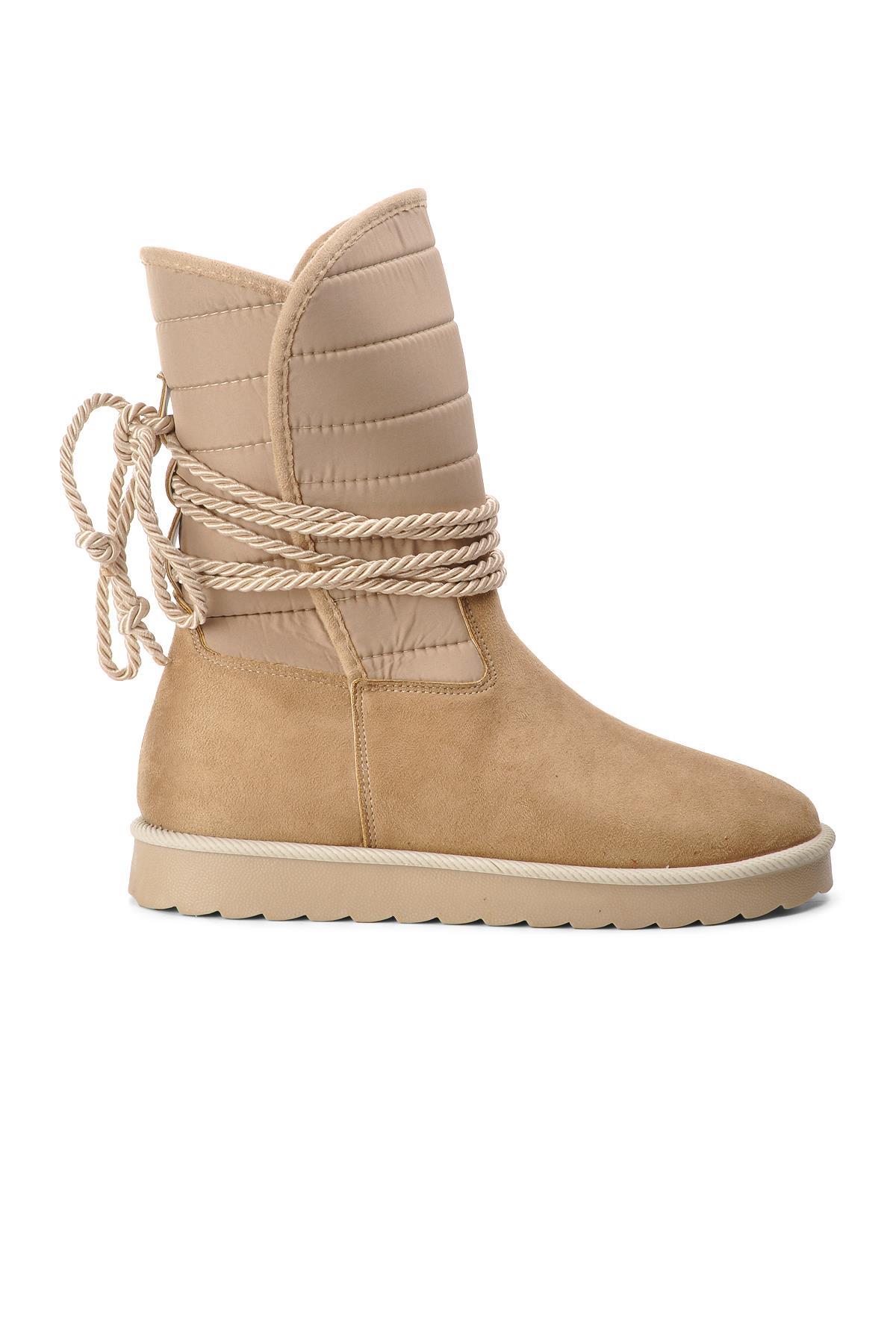 K706 Vizon Süet İçi Polarlı Kadın Bot - Görsel 3