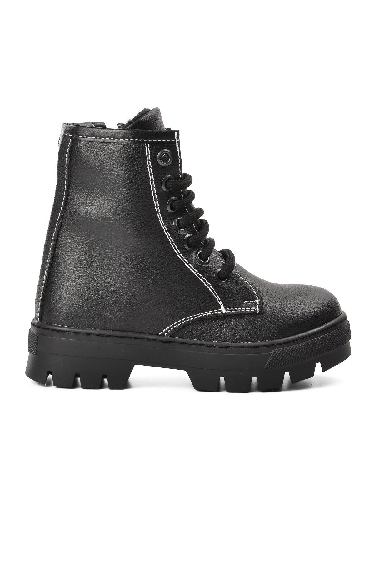 Arz 2301002-P Siyah İçi Kürklü Fermuarlı Çocuk Bot - Görsel 3