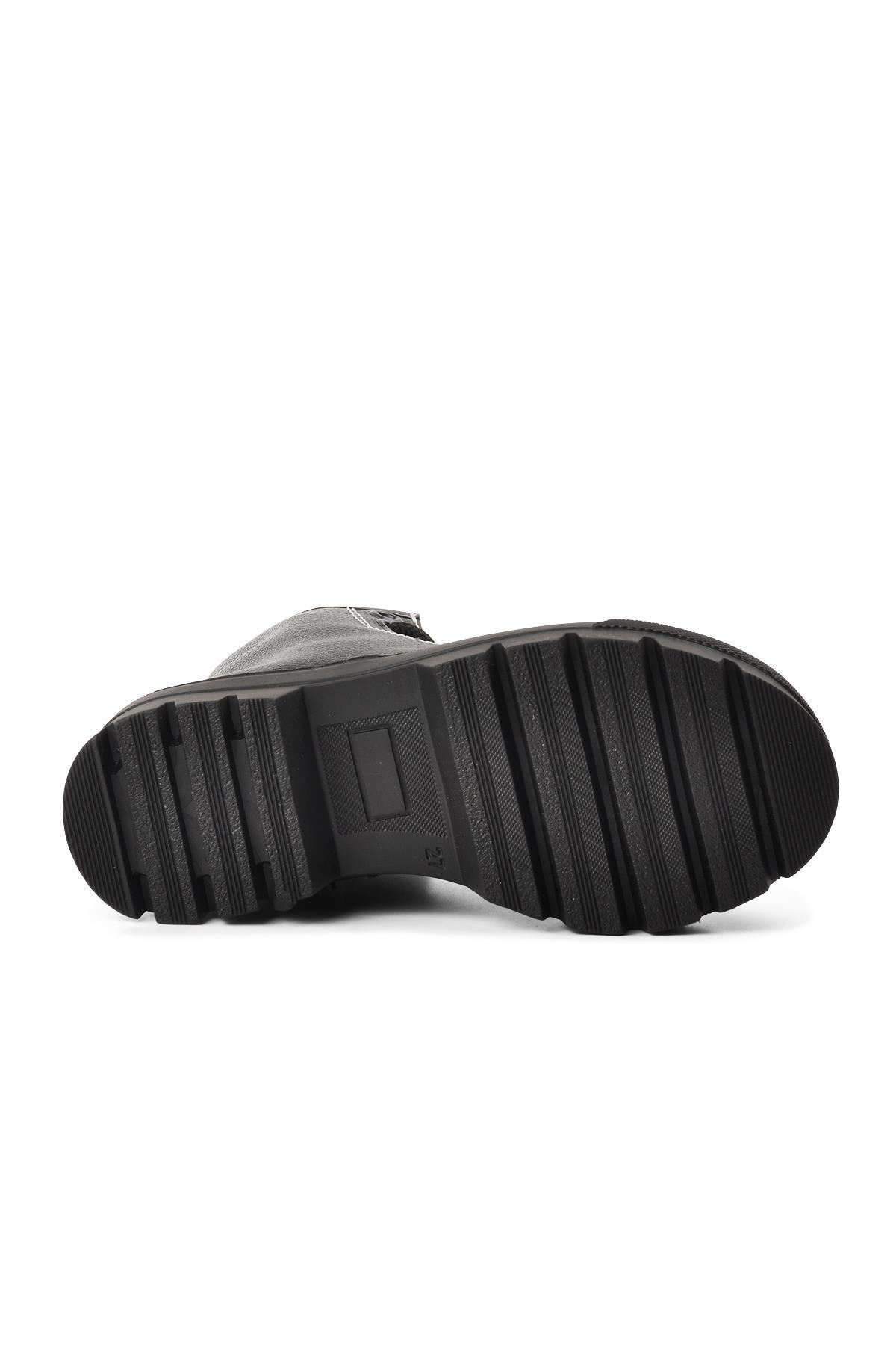 Arz 2301002-P Siyah İçi Kürklü Fermuarlı Çocuk Bot - Görsel 6