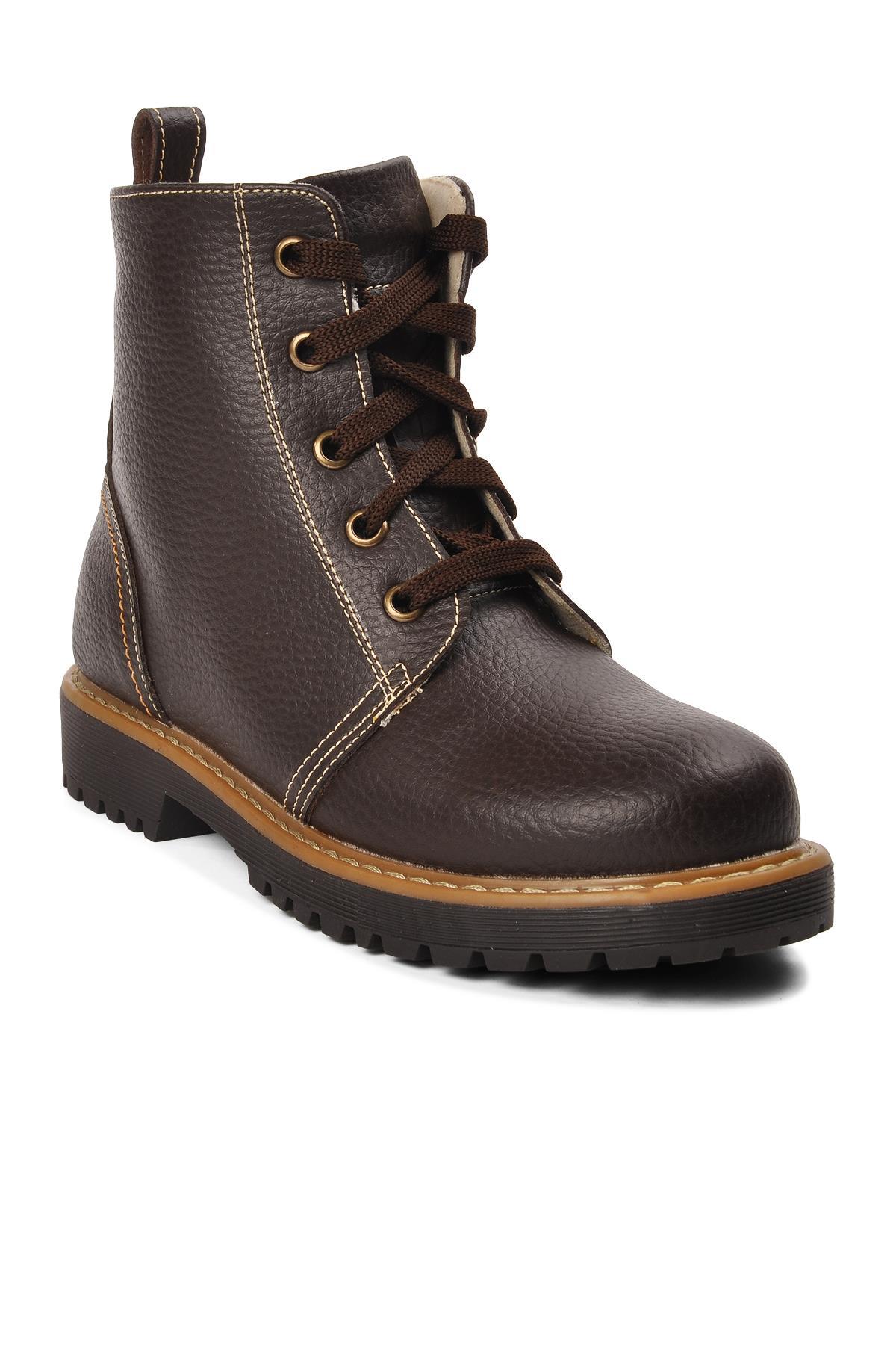 Şng 2301998-F Kahve İçi Kürklü Fermuarlı Çocuk Bot - Görsel 2