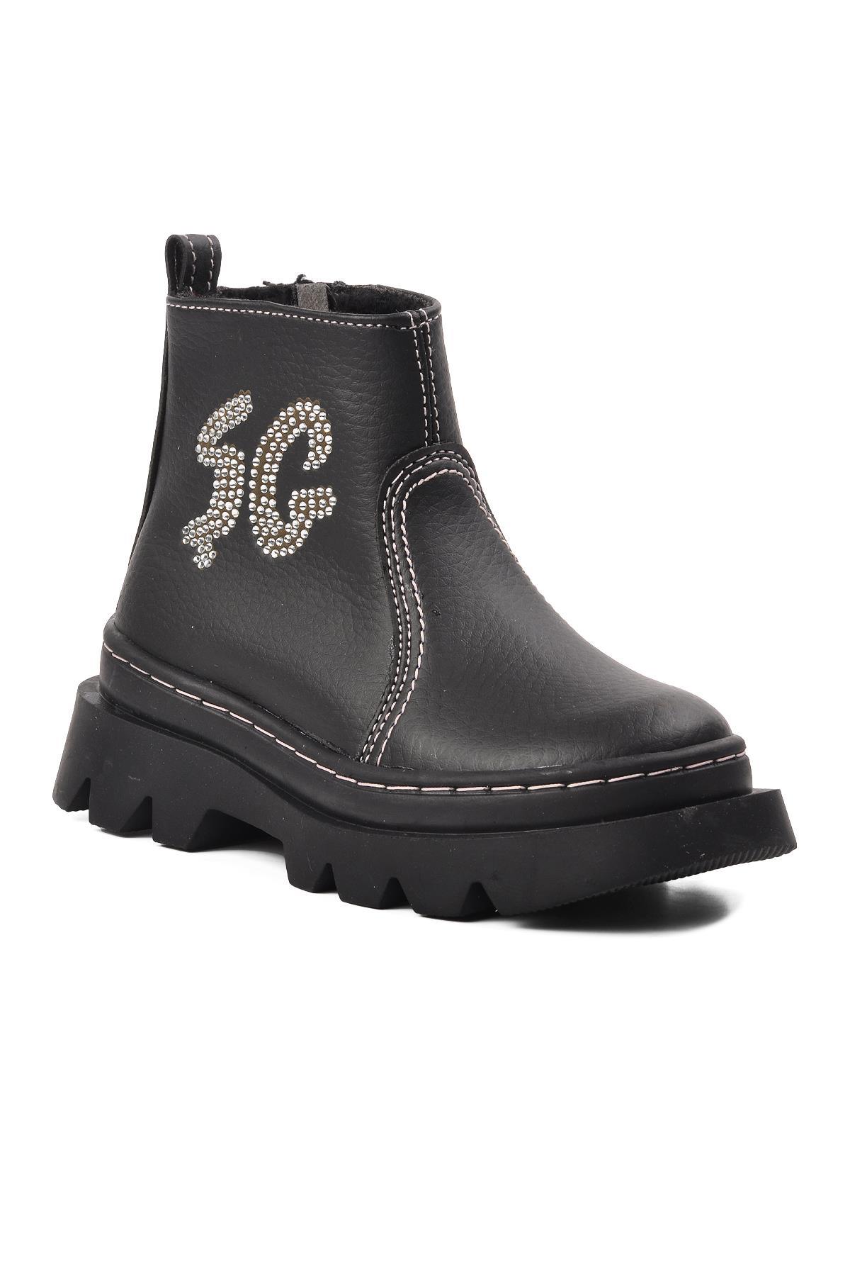 Şng 2301996-P Siyah İçi Kürklü Kız Çocuk Bot - Görsel 2