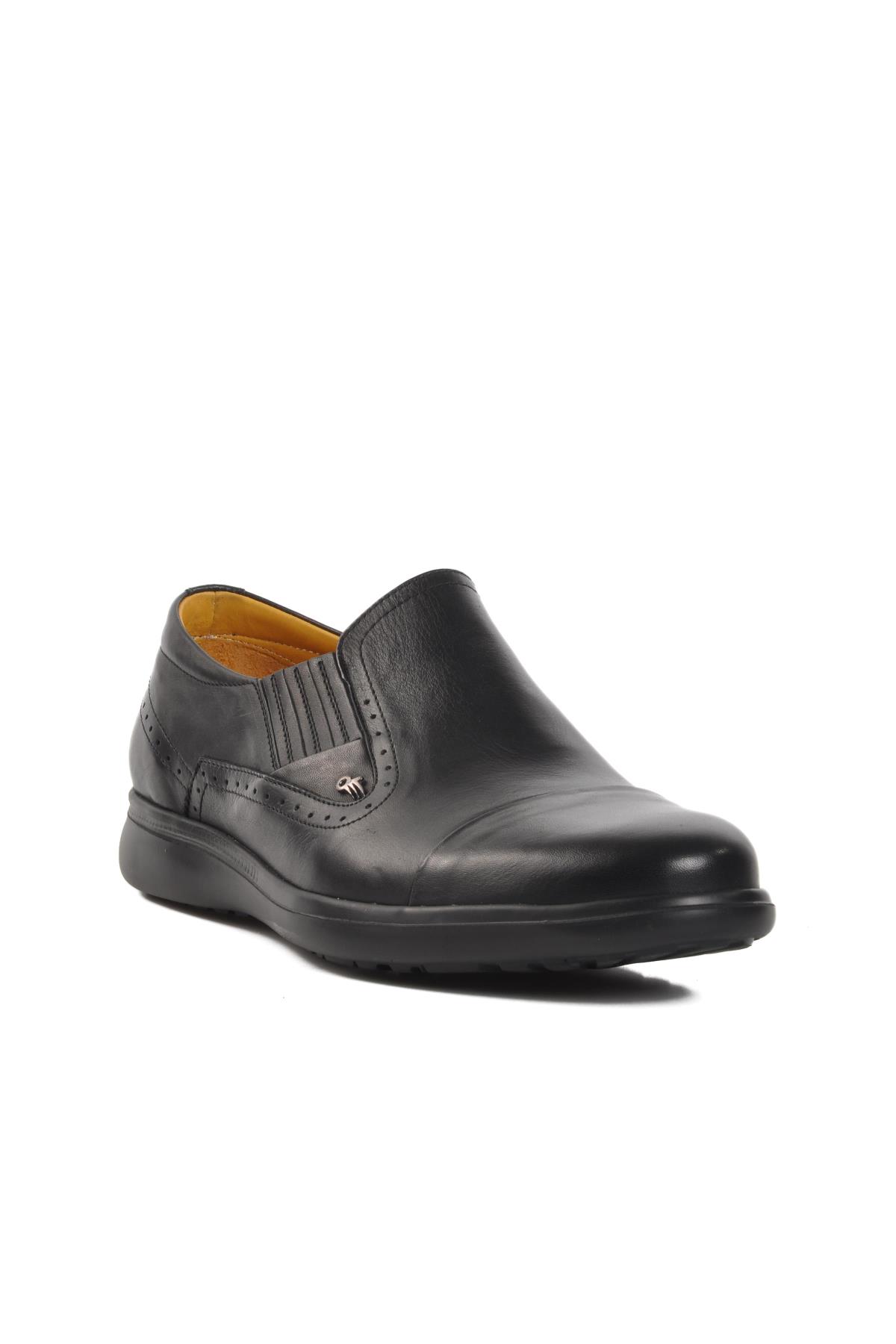 341802 Siyah Hakiki Deri Erkek Comfort Ayakkabı - Görsel 2