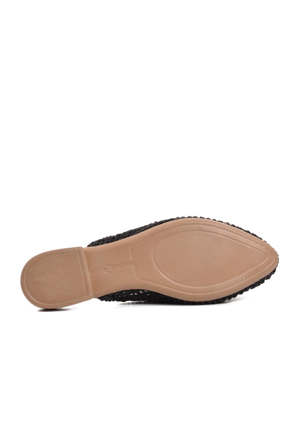 Cpr-22615 Siyah Örgü Kadın Terlik - Görsel 6