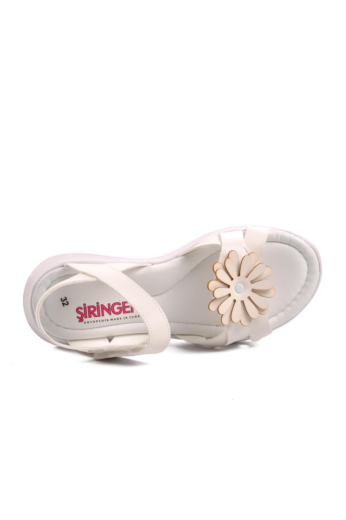Şng 8010-F Beyaz Kız Çocuk Sandalet - Görsel 6