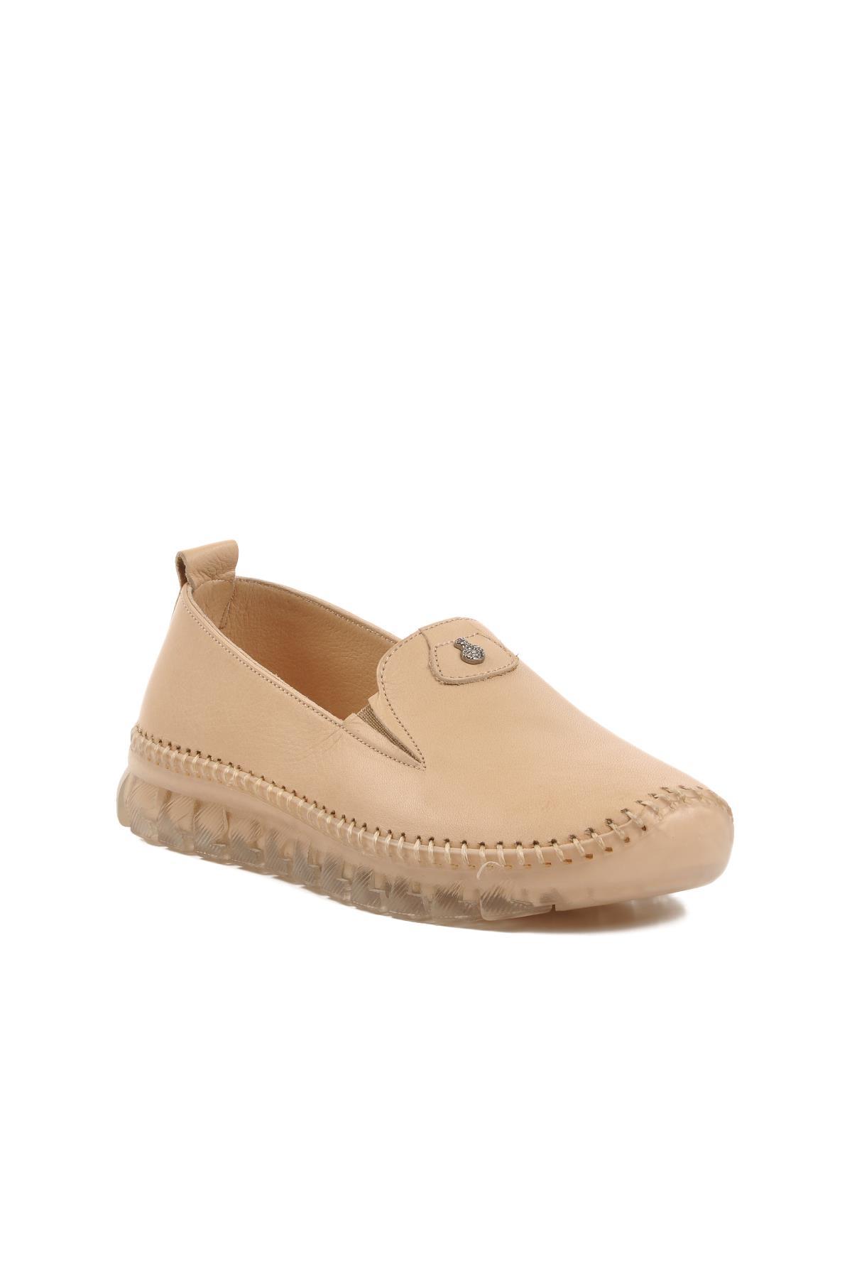 9059 Bej İçi Dışı Hakiki Deri Kadın Günlük Ayakkabı - Görsel 2