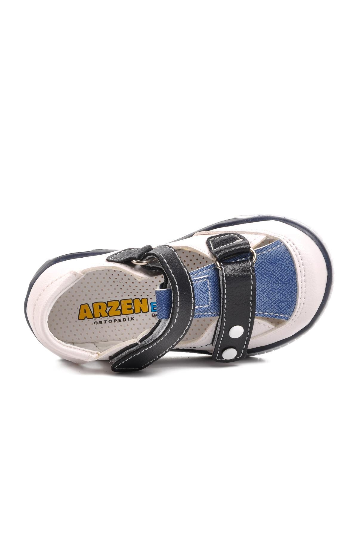 Arz 3200-B Beyaz-Kot Mavi Bebek Günlük Ayakkabı - Görsel 5