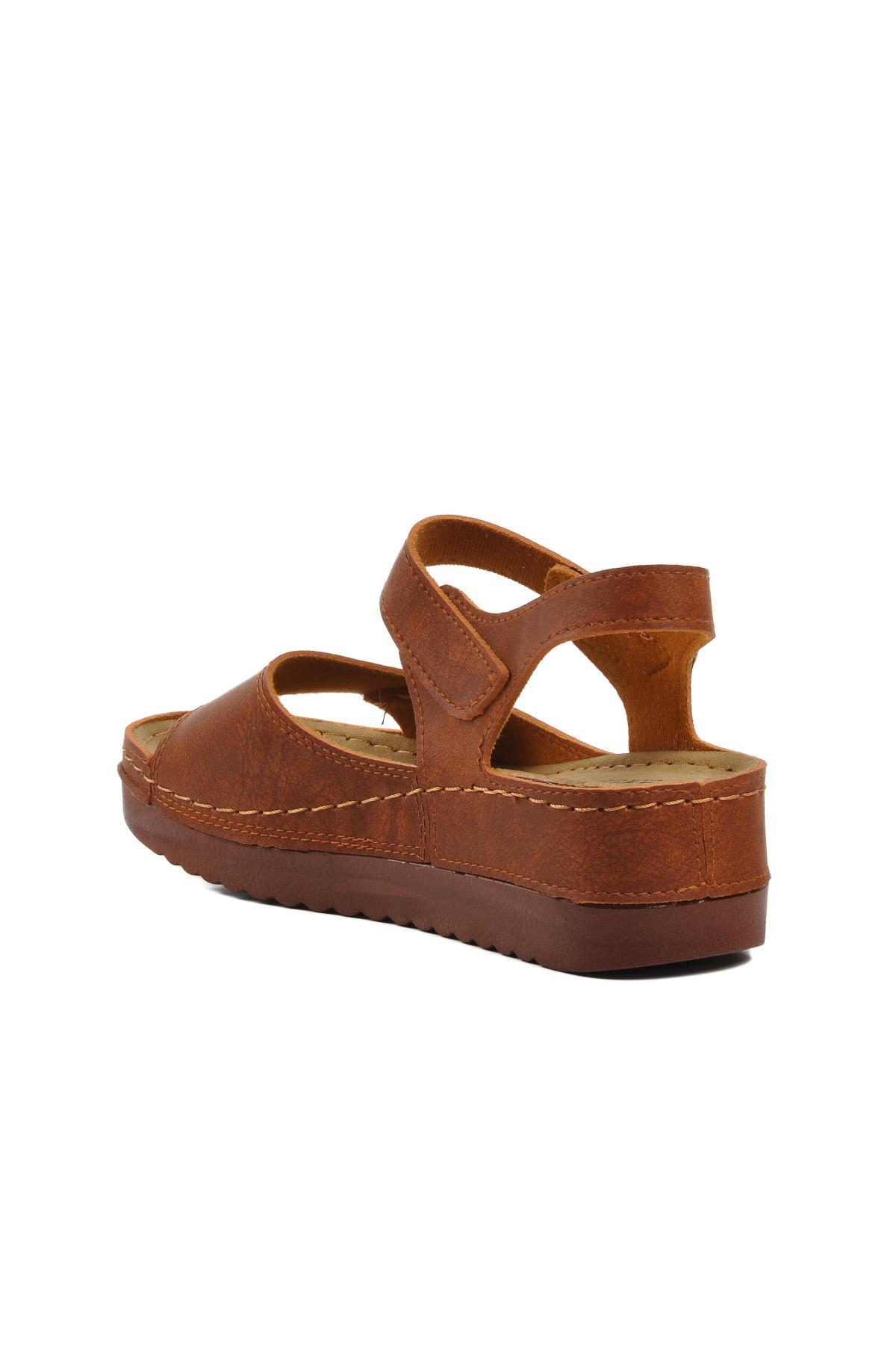 07-109 Rr Taba Kadın Dolgu Topuk Sandalet - Görsel 5