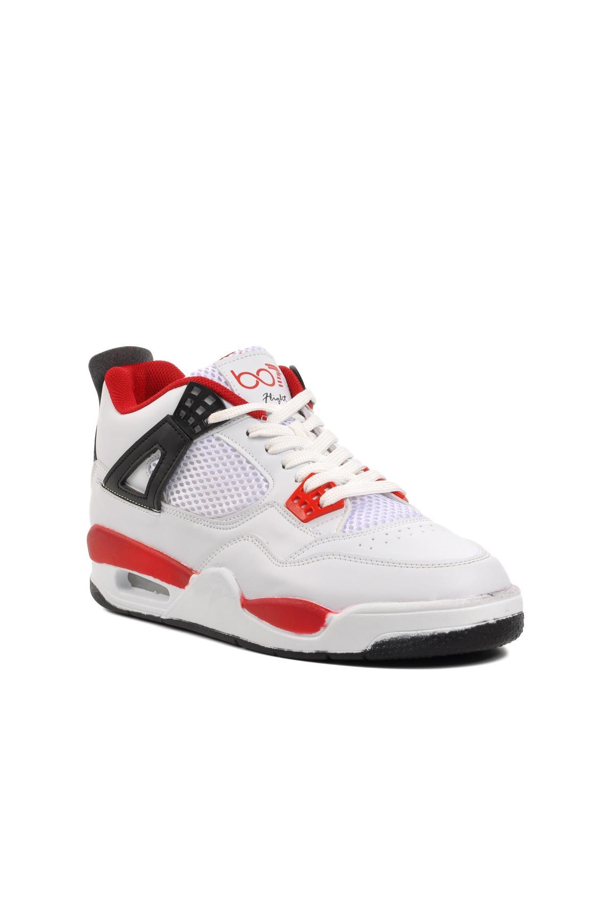 Bst-B223 Beyaz-Siyah Erkek Hi Sneaker - Görsel 2