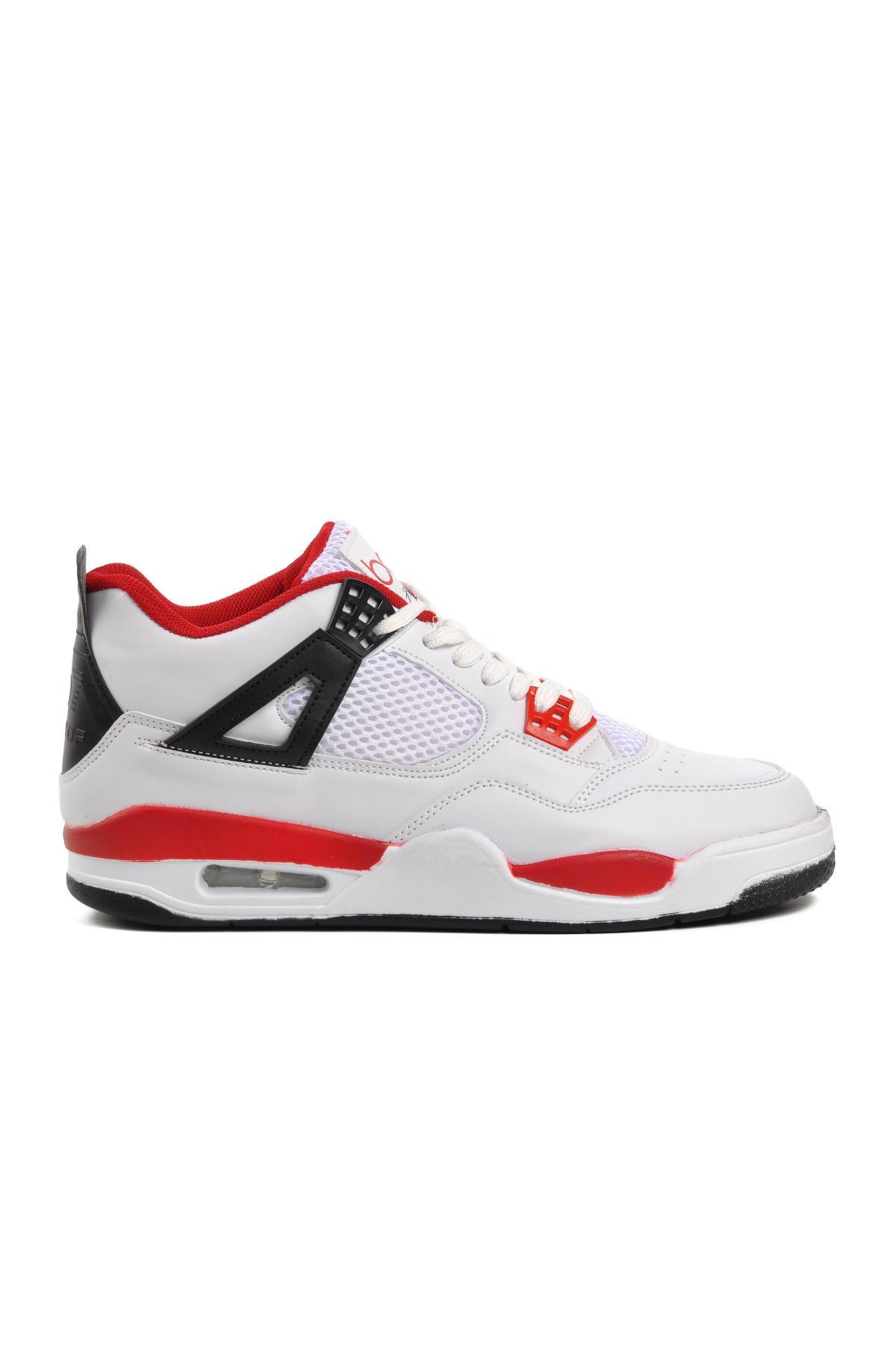 Bst-B223 Beyaz-Siyah Erkek Hi Sneaker - Görsel 3