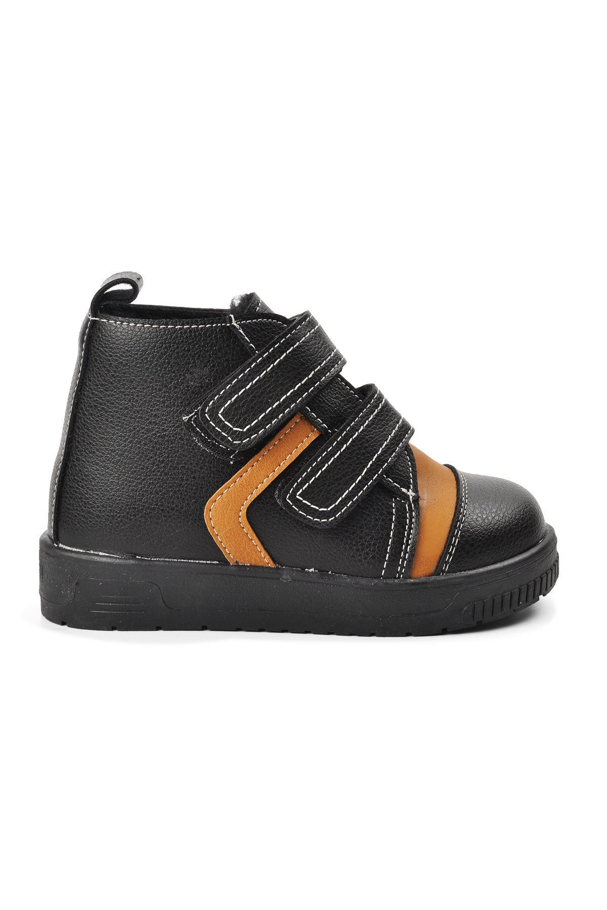 Arz 2301004-B Siyah-Camel İçi Kürklü Cırtlı Bebek Bot - Görsel 3