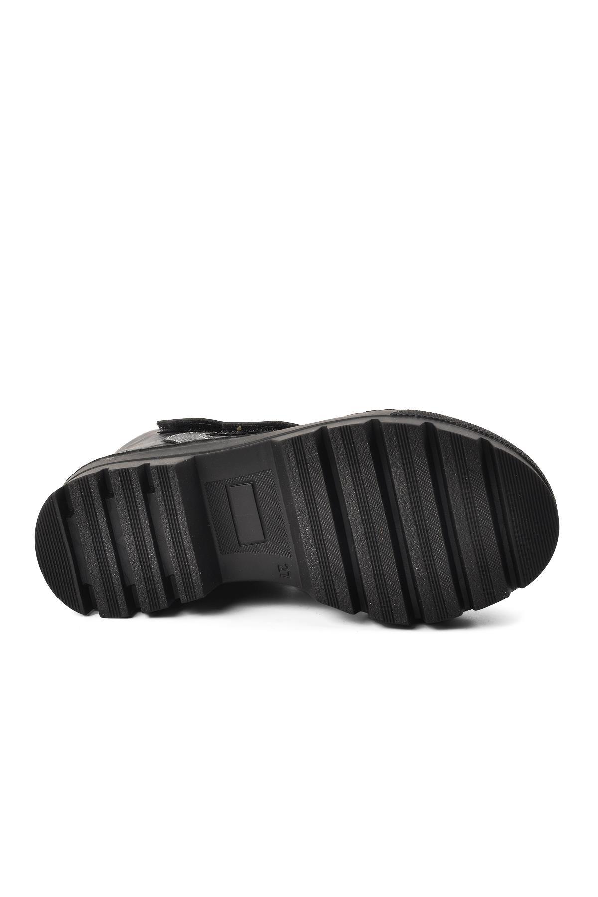 Arz 2301004-P Siyah Kamuflaj İçi Kürklü Cırtlı Çocuk Bot - Görsel 6