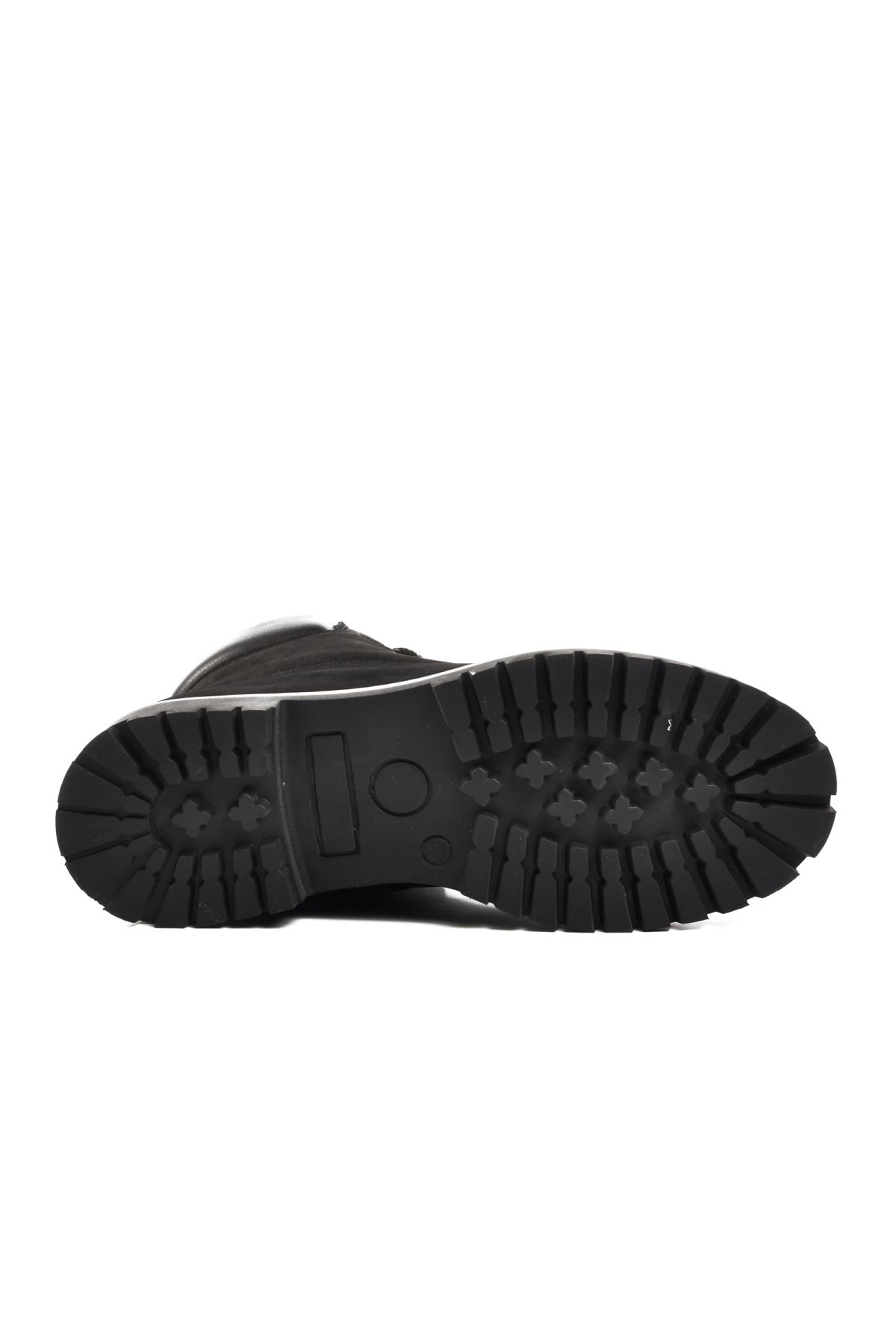 240202 Siyah Nubuk Hakiki Deri Bağcıklı Erkek Bot - Görsel 6