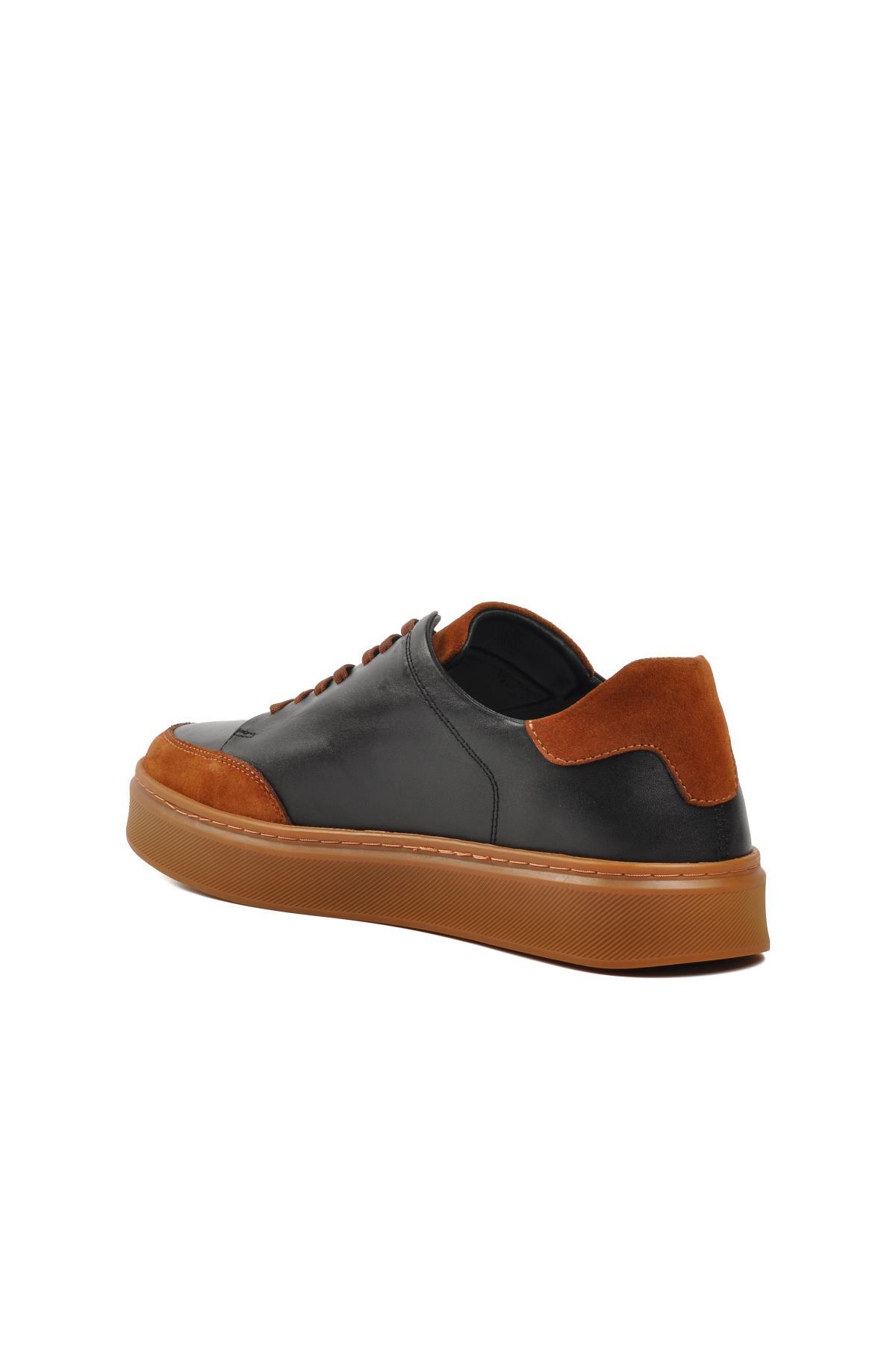 Rcdl 4227 Siyah-Taba Hakiki Deri Erkek Sneaker - Görsel 5