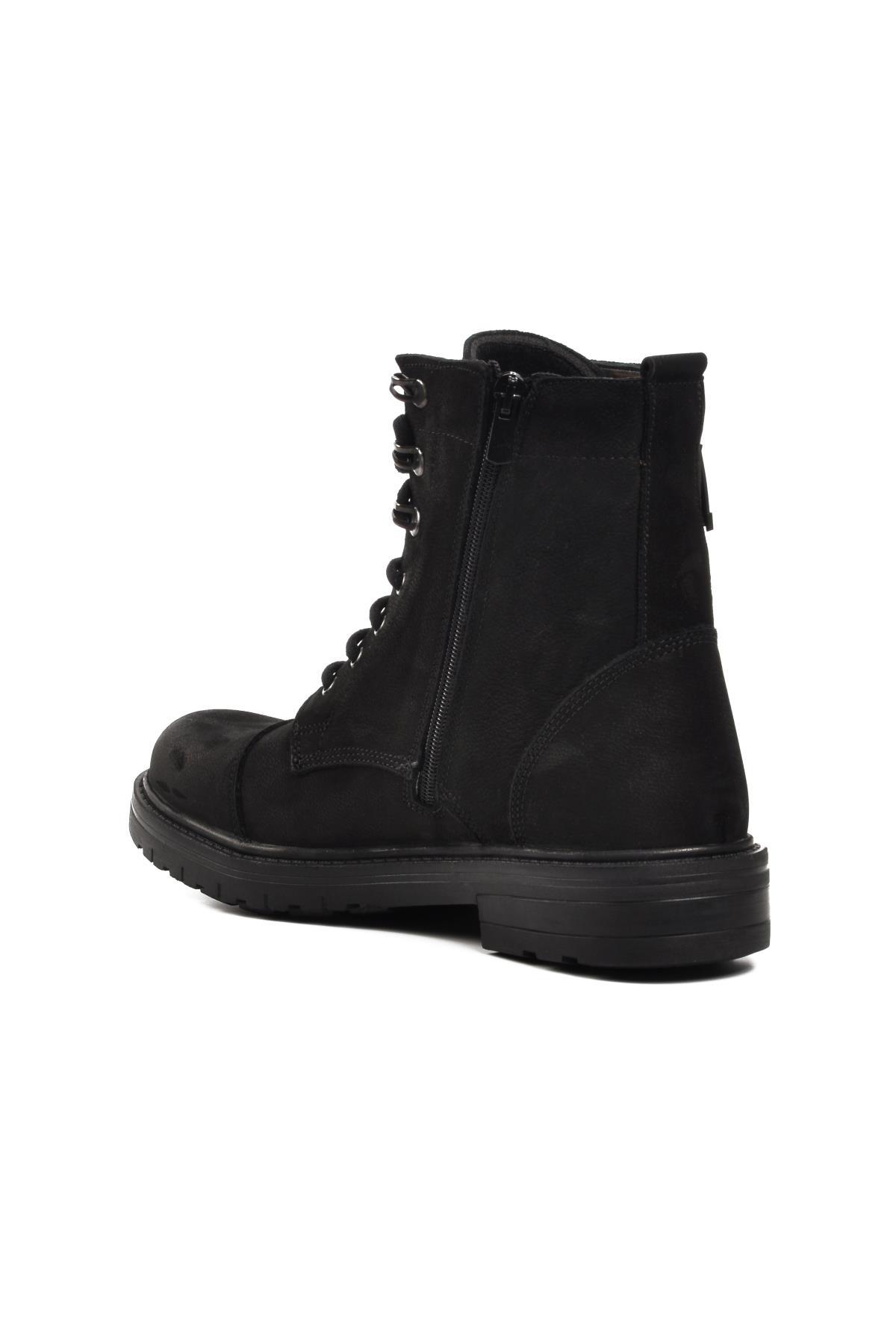 381800 Siyah Nubuk Hakiki Deri Erkek Bot - Görsel 5