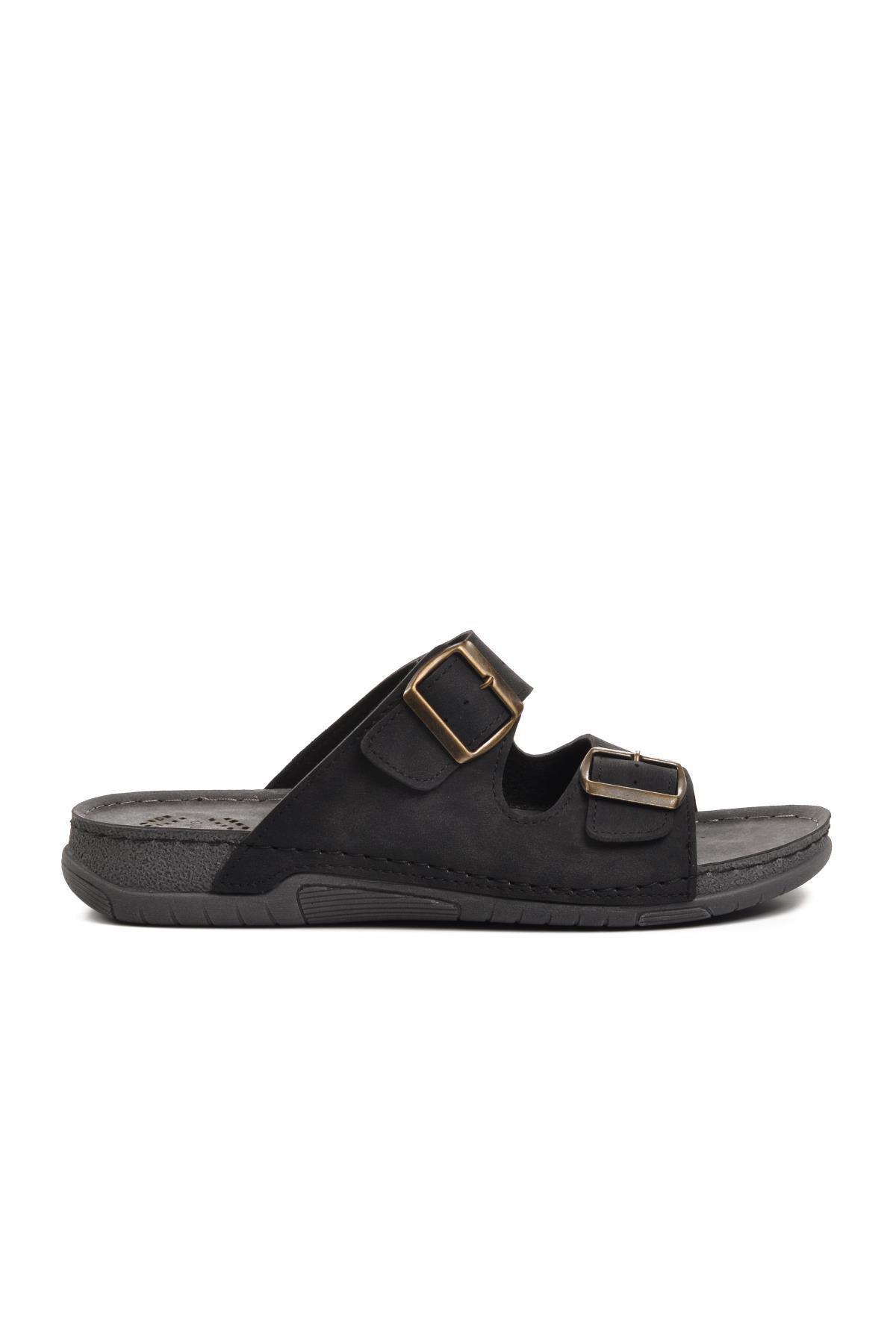 64.002 Siyah Çift Bantlı Erkek Terlik - Görsel 3