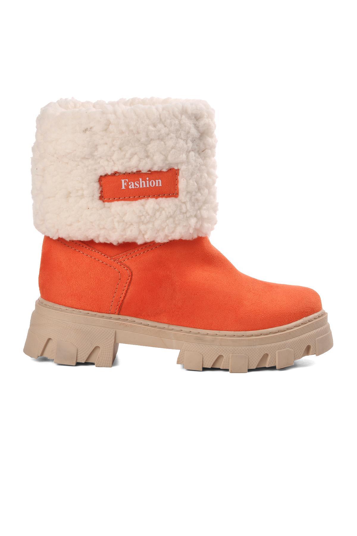 2167-F Narçiçeği İçi Kürklü Kız Çocuk Bot - Görsel 3