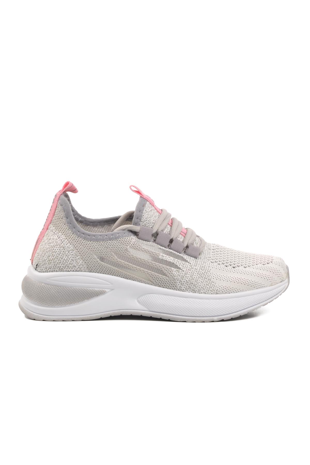 Ravello-F Buz-Pudra Süs Bağcıklı Fileli Çocuk Spor Ayakkabı - Görsel 3
