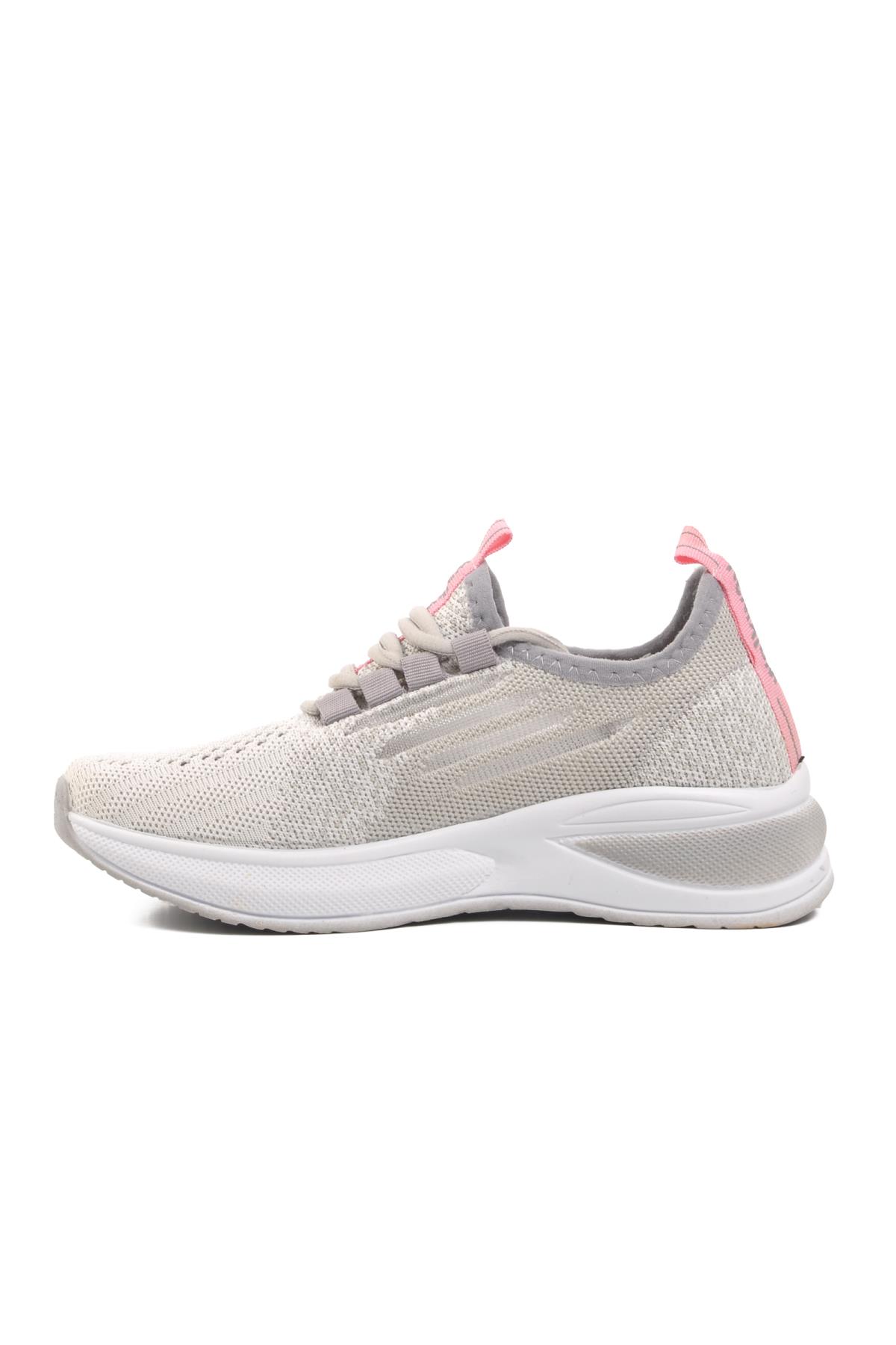 Ravello-F Buz-Pudra Süs Bağcıklı Fileli Çocuk Spor Ayakkabı - Görsel 4