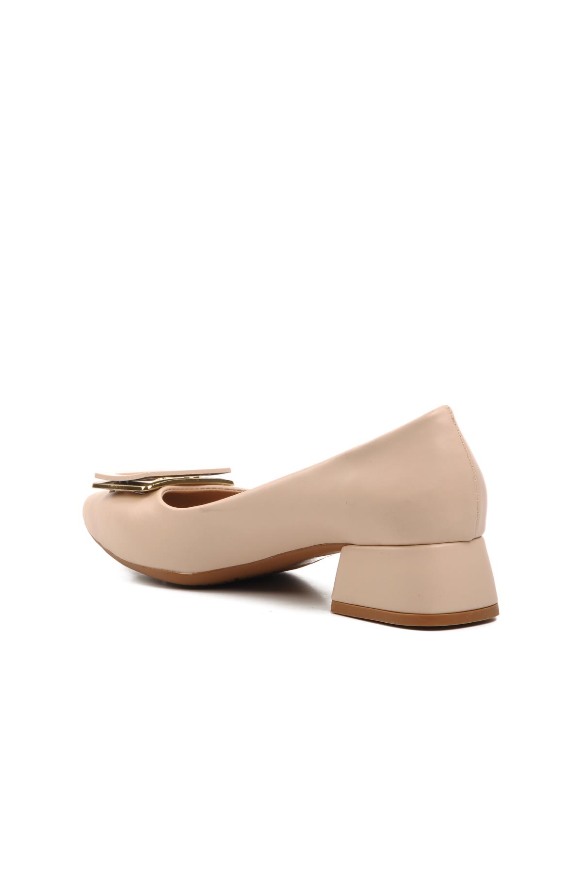 289216 Bej Kadın Topuklu Ayakkabı - Görsel 5