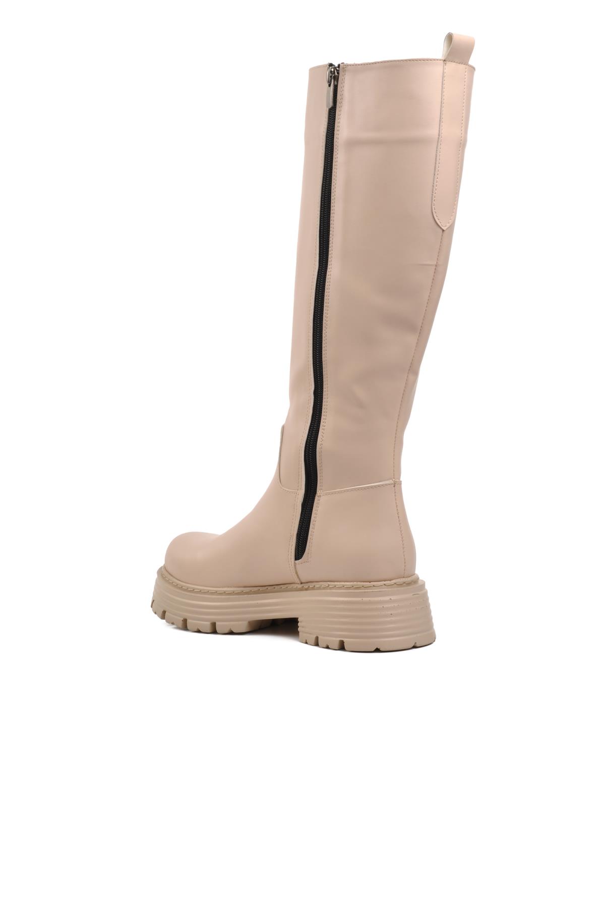 715 Bej İçi Polarlı Kadın Çizme - Görsel 5