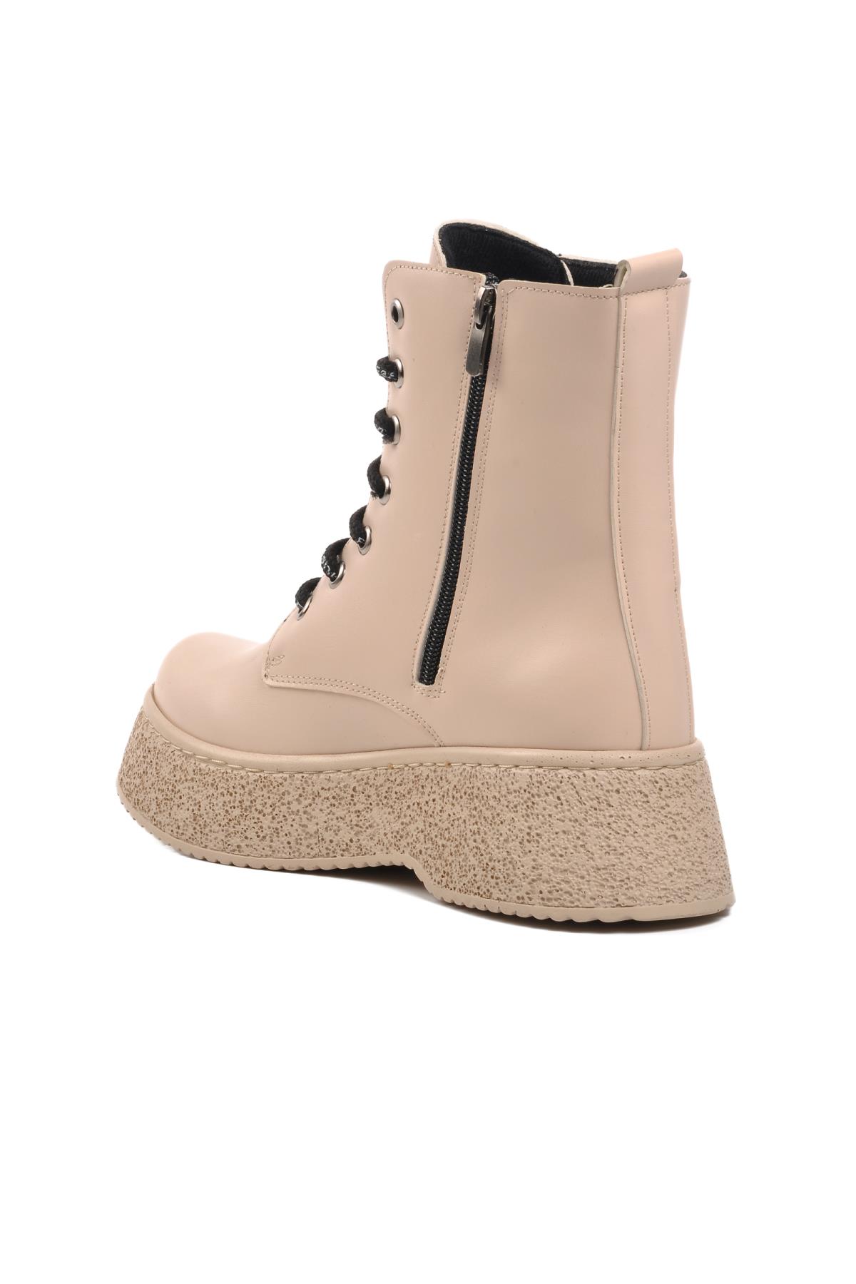 145-01 Bej İçi Polarlı Kadın Bot - Görsel 5