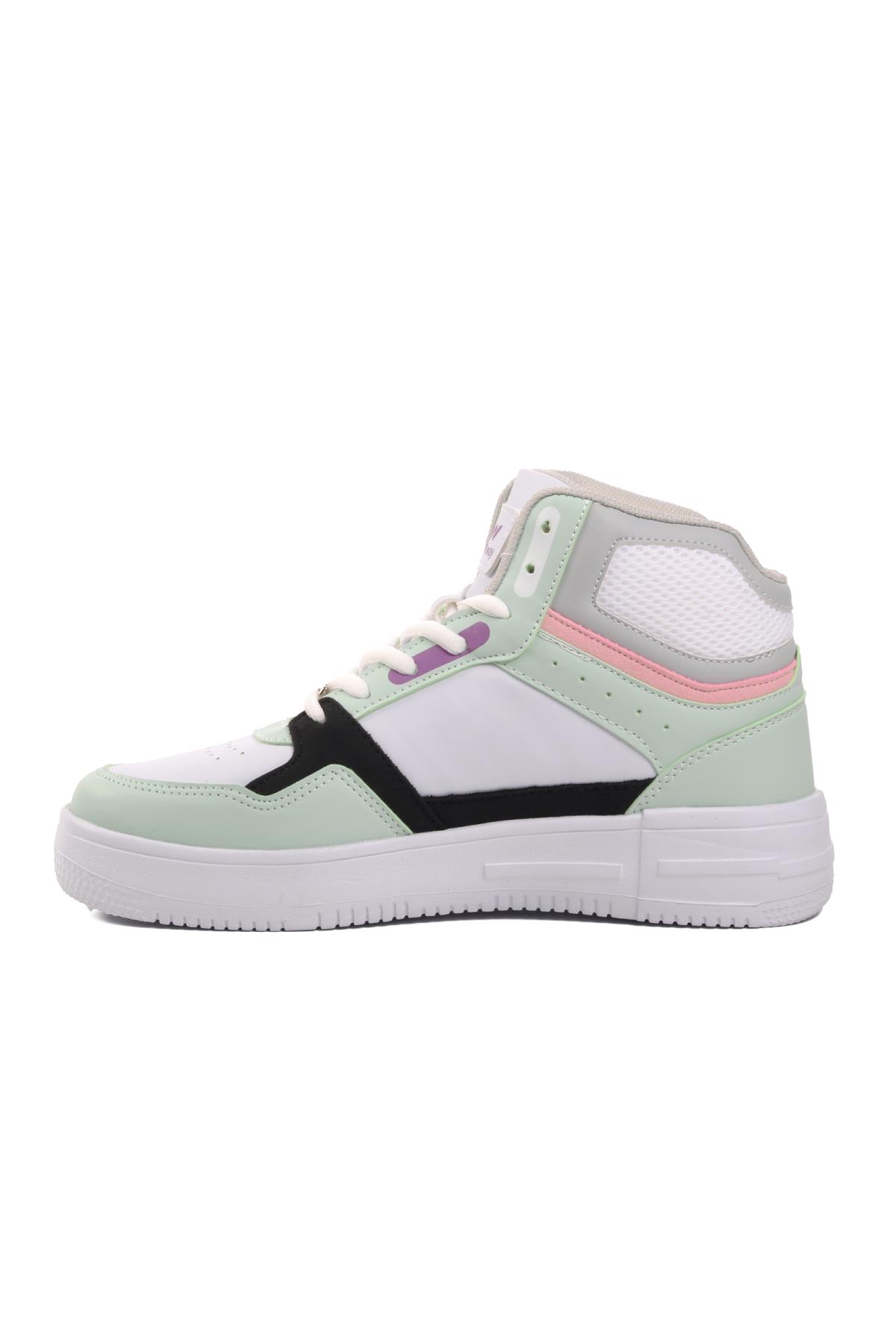 Berry Hi Beyaz-Su Yeşili Bağcıklı Unisex Hi Sneaker - Görsel 4