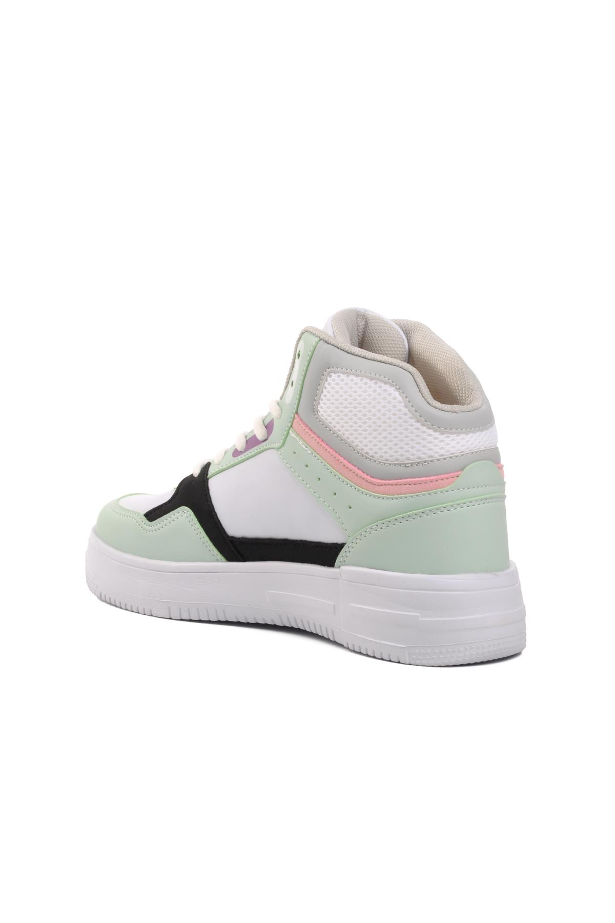 Berry Hi Beyaz-Su Yeşili Bağcıklı Unisex Hi Sneaker - Görsel 5