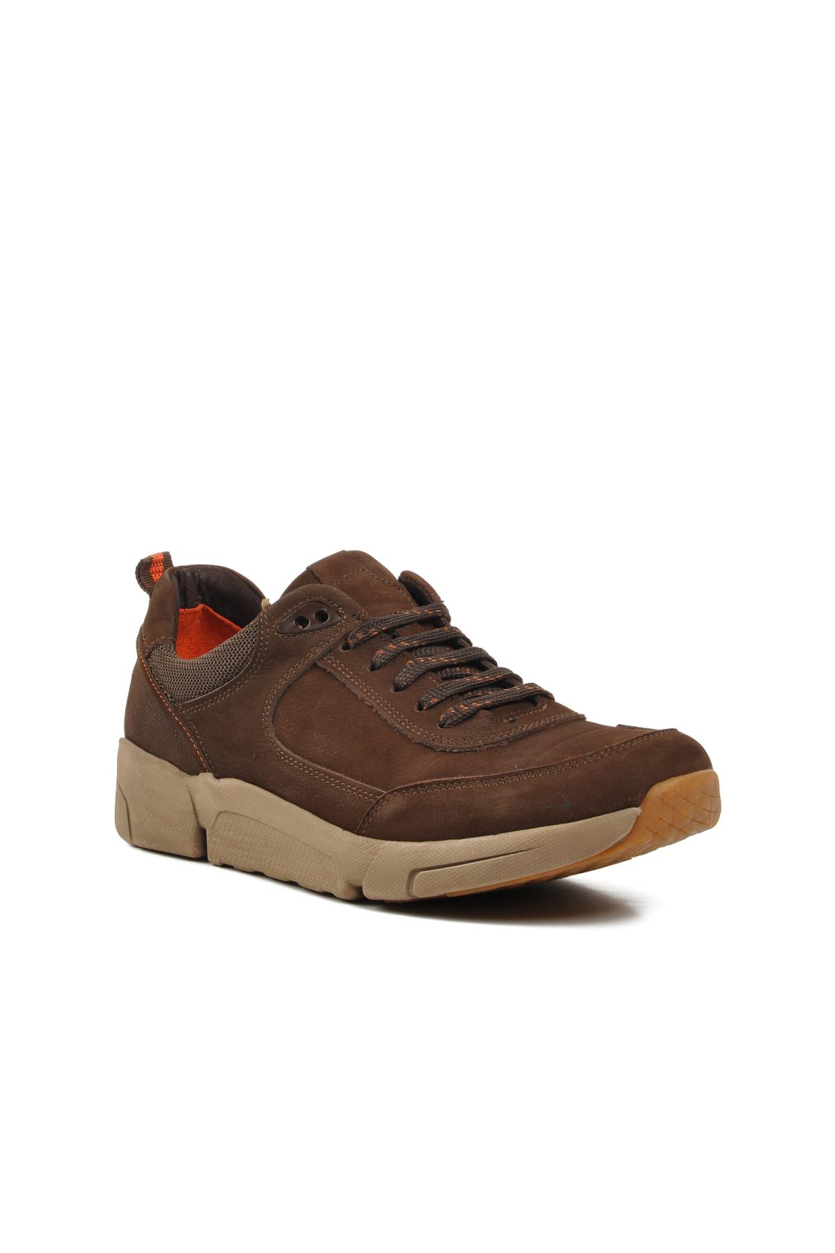 244110-3 Kahve Nubuk Hakiki Deri Erkek Casual Ayakkabı - Görsel 2