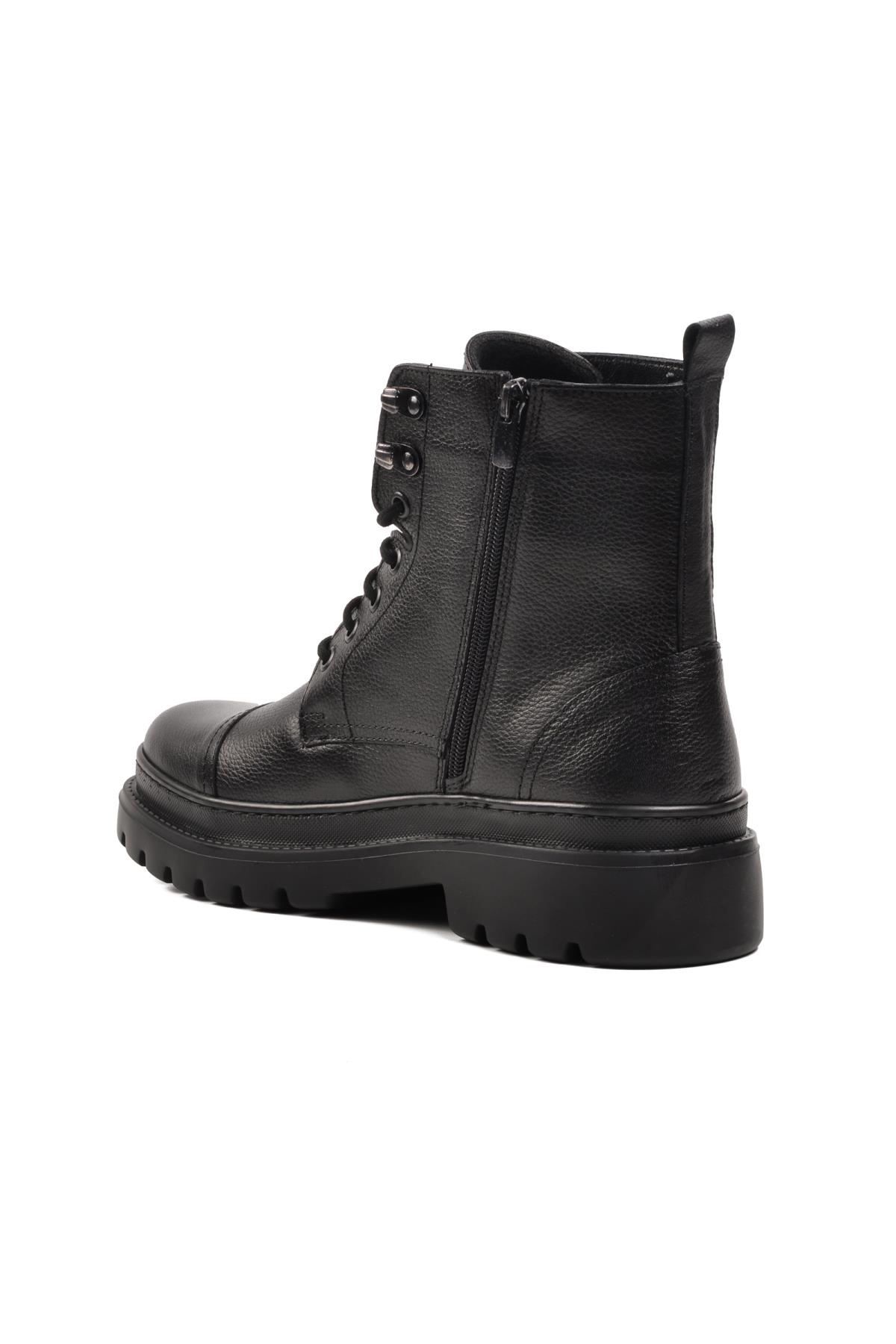77184 Siyah İçi Polarlı Hakiki Deri Erkek Postal Bot - Görsel 5