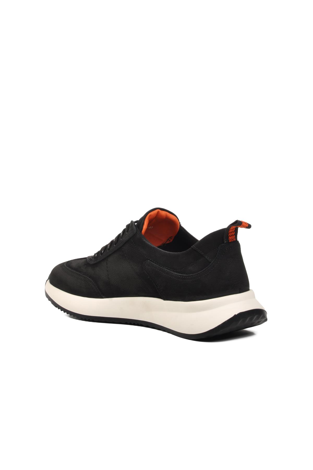 232240-1 Siyah Nubuk Hakiki Deri Erkek Casual Ayakkabı - Görsel 5