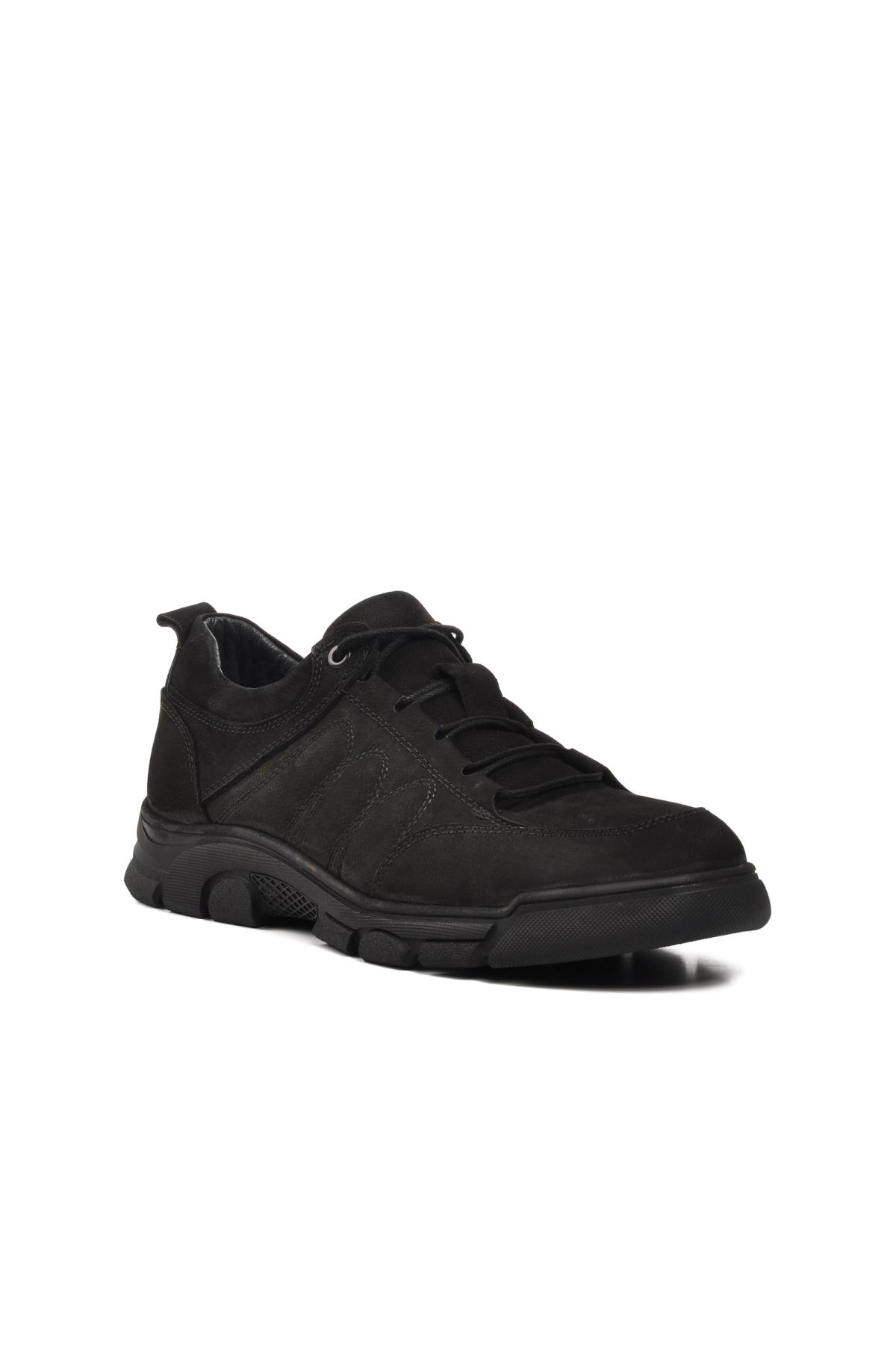 7370 Siyah Nubuk Hakiki Deri Erkek Günlük Ayakkabı - Görsel 2