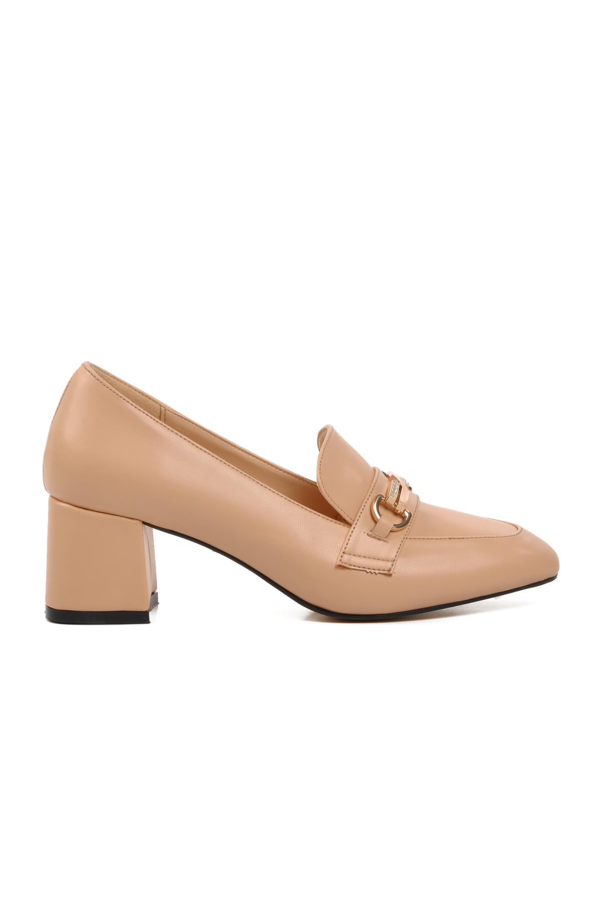 312048 Bej Kadın Topuklu Günlük Ayakkabı - Görsel 3