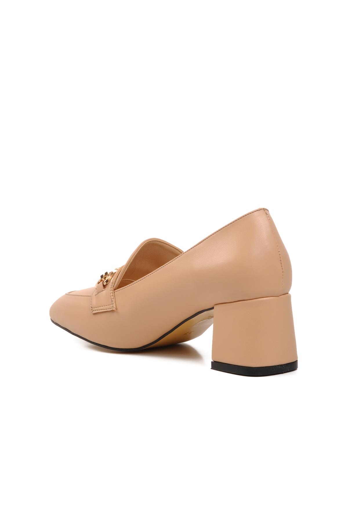 312048 Bej Kadın Topuklu Günlük Ayakkabı - Görsel 5