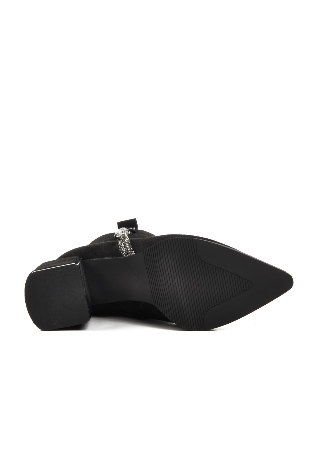 248027 Siyah Süet İçi Polarlı Kadın Topuklu Bot - Görsel 6