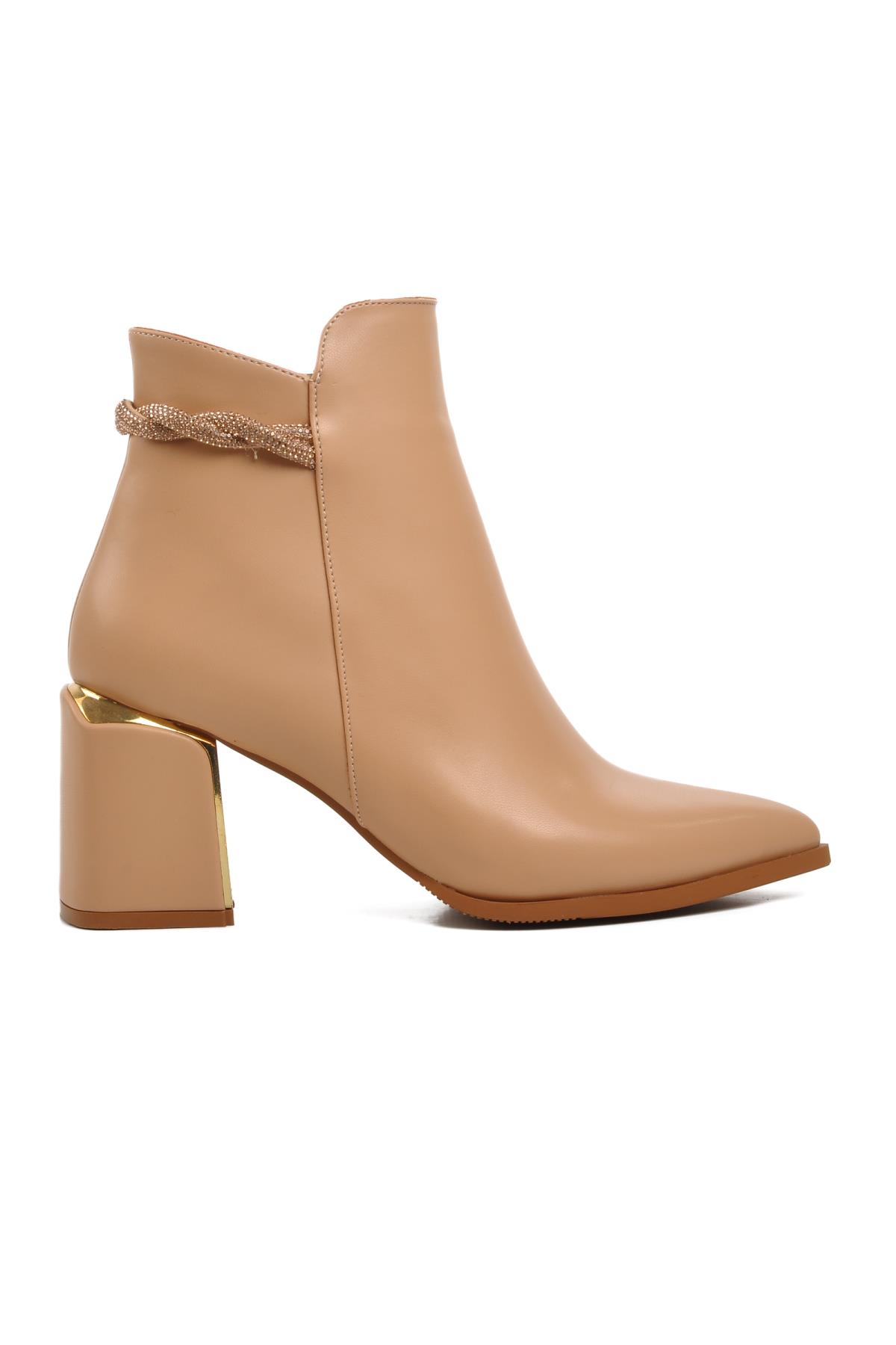 248029 Nude İçi Polarlı Kadın Topuklu Bot - Görsel 3