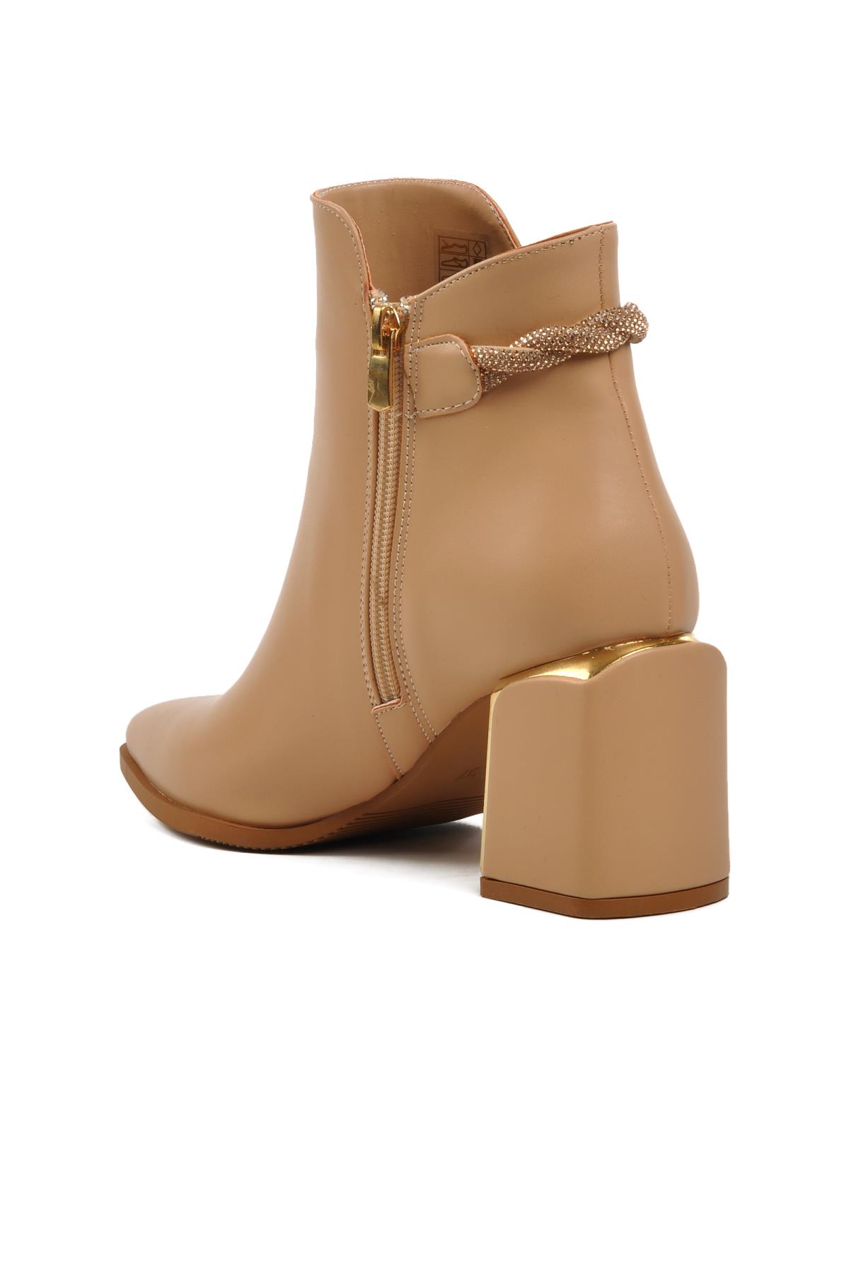 248029 Nude İçi Polarlı Kadın Topuklu Bot - Görsel 5