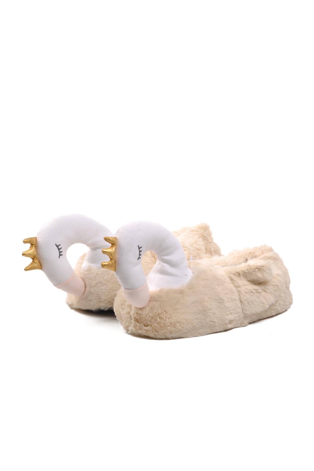 Kuğulu Bej Kadın Panduf - Görsel 7